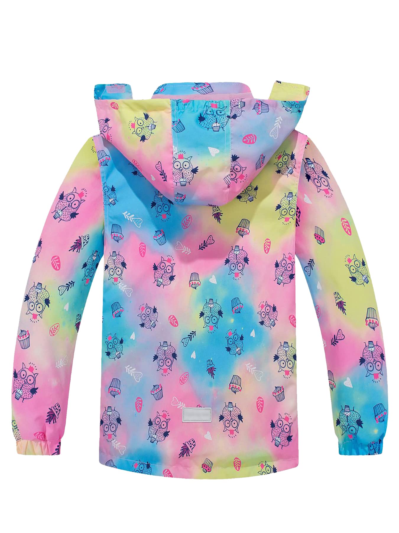 NATUST Mädchen Gefütterte Regenjacke Kinder Winddicht Übergangsjacke mit Abtrennbare Kapuze