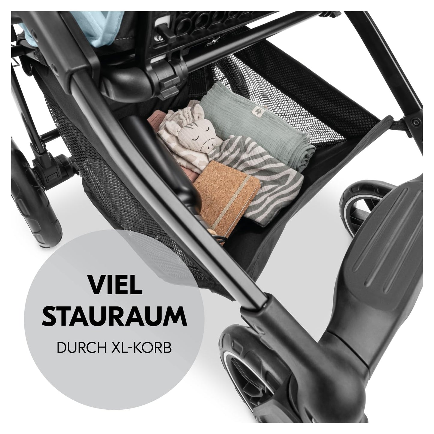 hauck 3in1 Kinderwagen Set Shop N Care Trio Set inkl. Buggy, Babywanne, Babyschale ab Geburt bis 22 kg, Klein Zusammenklappbar, Liegefunktion, Getränkehalter & Tablett, UV-Schutz 50+ (Grey)