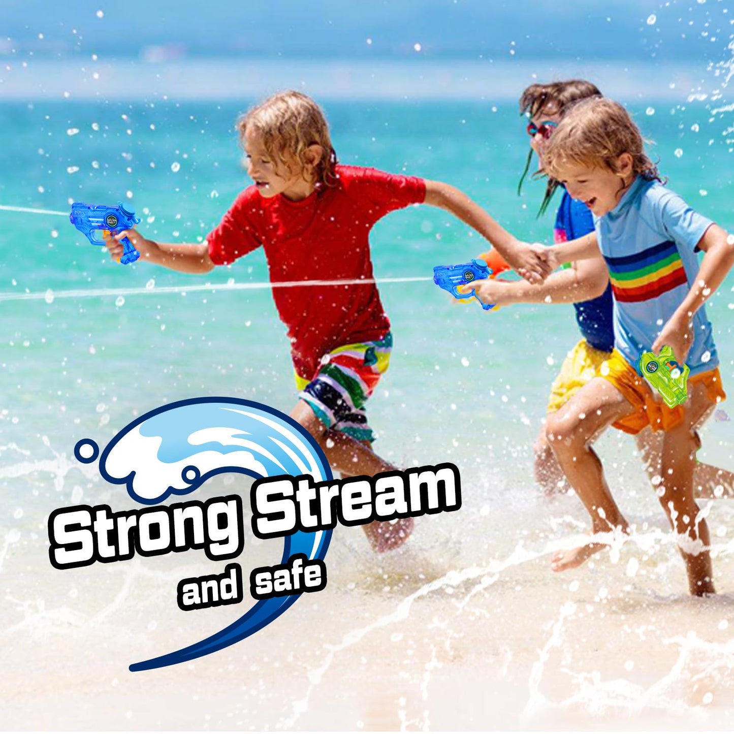 Quanquer Wasserpistole Kinder 6 Stück, Klein Spritzpistolen Reichweite 7 Meter 150ml, Sommer Wassertank Super Water Soaker Asserpistole für Spielzeug im Freien Strandpool Watergun (6er-Satz)