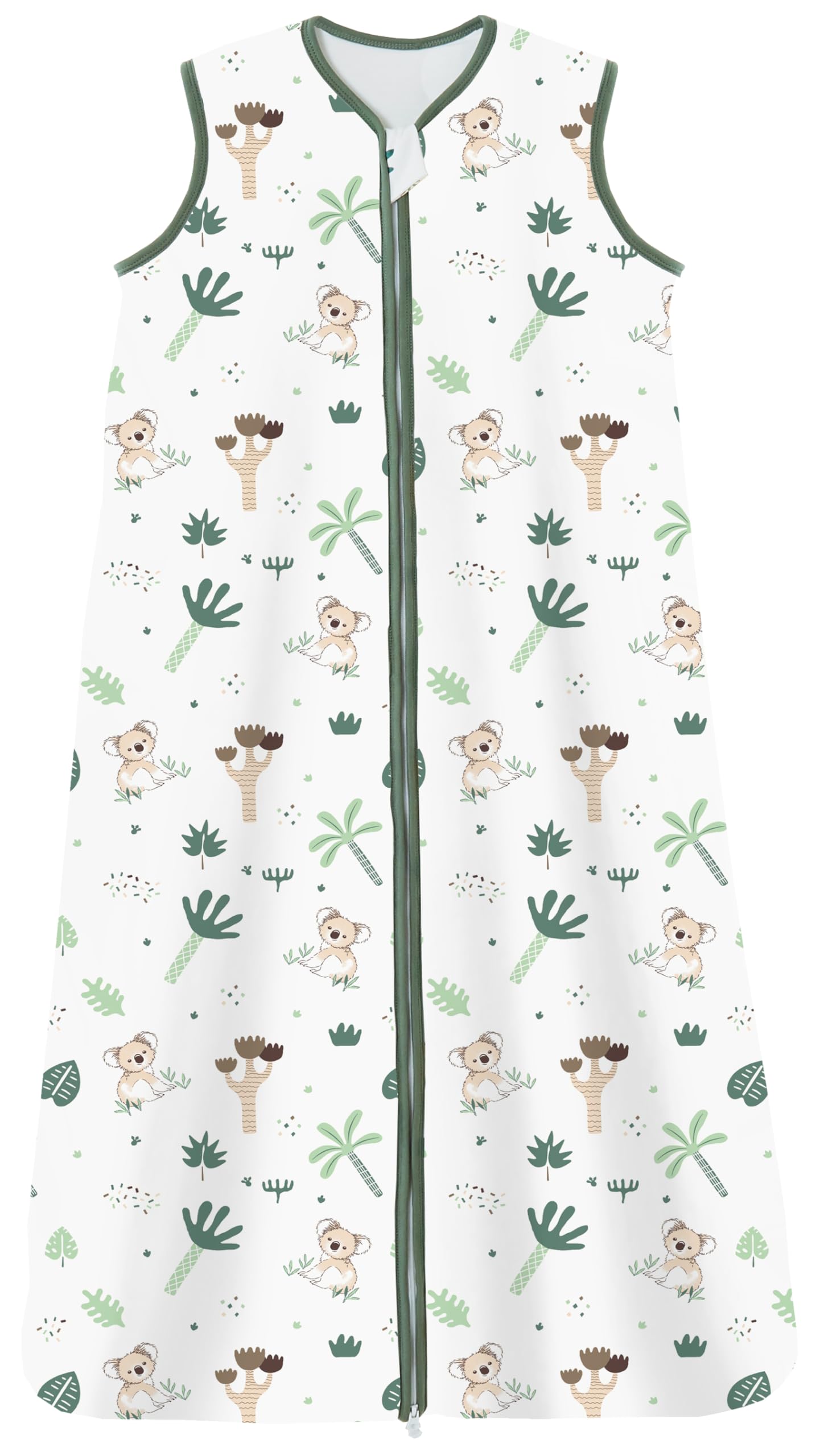 Chilsuessy Children's Sleeping Bag 1.5 Tog Pack of 2 Baby Sleeping Bag Made of 100% Cotton, Baby All-Year Sleeping Bag Pyjamas for Boys and Girls, 1.5 Tog/Elephant Lion + Green, 110 cm / Baby Height