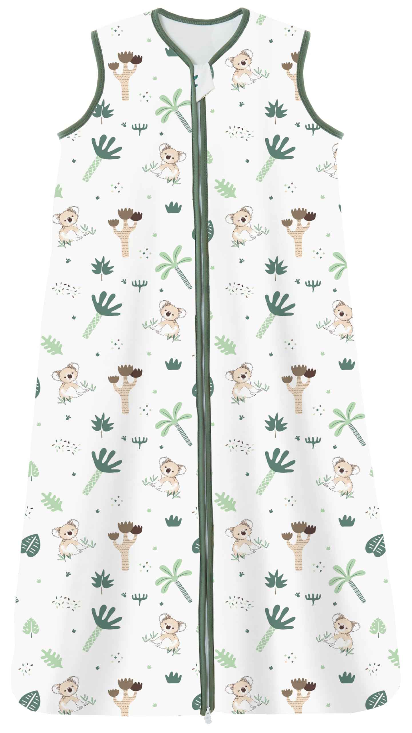 Chilsuessy Children's Sleeping Bag 1.5 Tog Pack of 2 Baby Sleeping Bag Made of 100% Cotton, Baby All-Year Sleeping Bag Pyjamas for Boys and Girls, 1.5 Tog/Elephant Lion + Green, 110 cm / Baby Height
