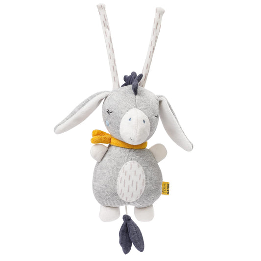 Fehn Mini Music Box Fairy – Cuddly toy & sleep aid: Wind-up music box with gentle melody "Swan Lake" soothes in every situation – for babies and toddlers from 0+ months