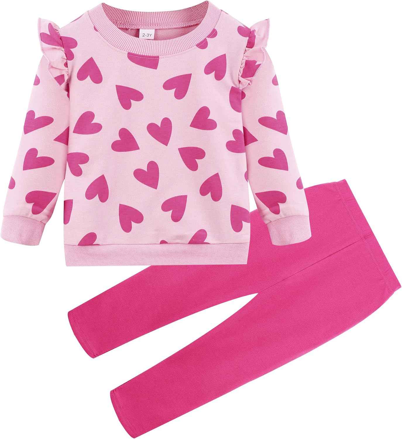 Unicorn Outfits for Little Girls 2 Pieces Ruffle Sleeve Sweatshirt + Leggings Autumn Leopard Clothing Sets 2-10 Years Old