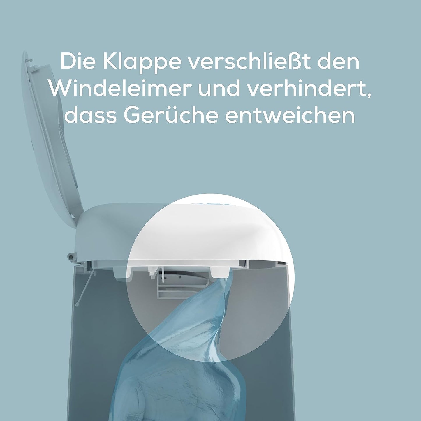 Angelcare Original Dress-Up XL Windeleimer, 5 x weniger Folienverbrauch, Umweltfreundlicheres System mit 1 Nachfüllkassette