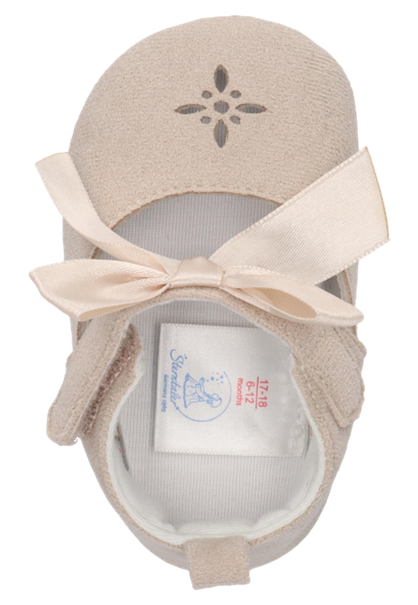 Sterntaler Babyballerina Schleife - Bequeme Ballerina mit aufgenähter rutschfester Herzchensohle und Klettverschluss - Baby -Ballerina Mädchen gefüttert mit Frottee
