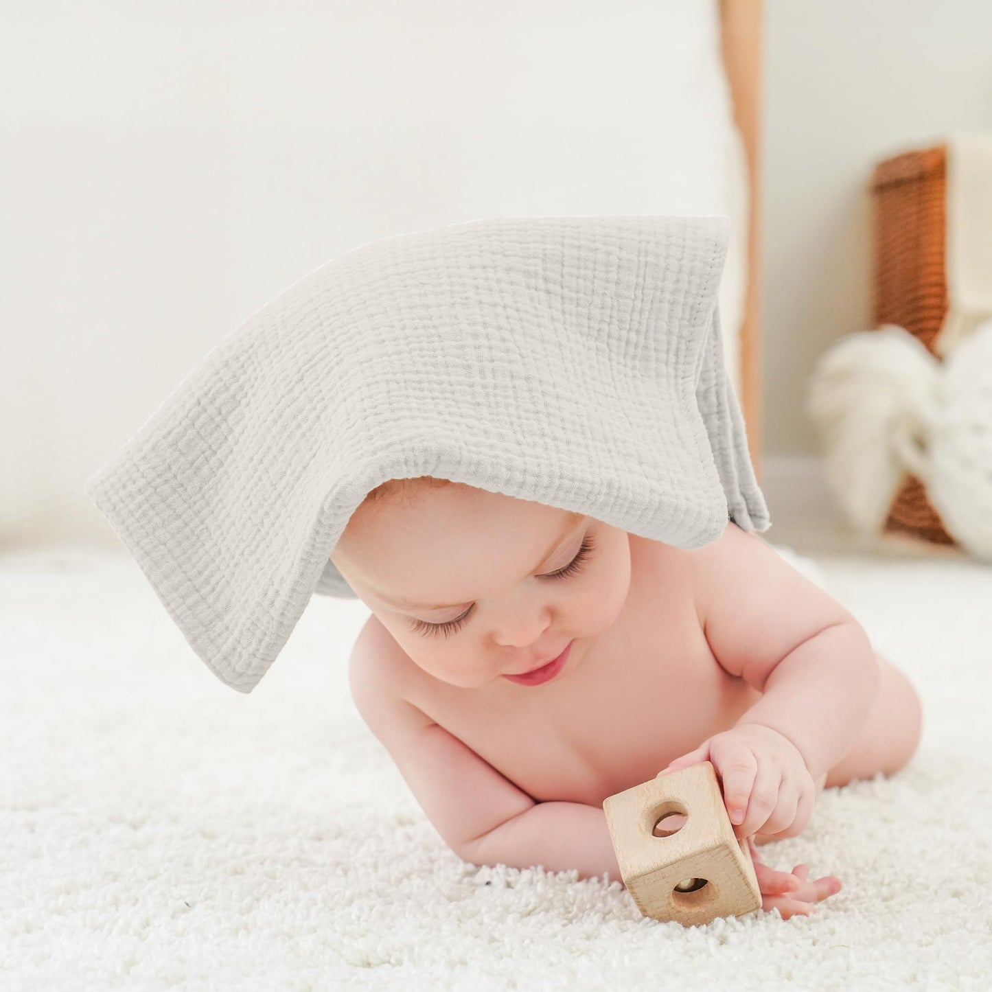 Bearmoss Moltontücher Baby 100% Baumwolle Weiche Spucktücher Baby,Atmungsaktiv und Extrem Saugfähig Musselin Tuch für Saugstark Mulltücher 6er 60x60 cm (Dinosaurier)