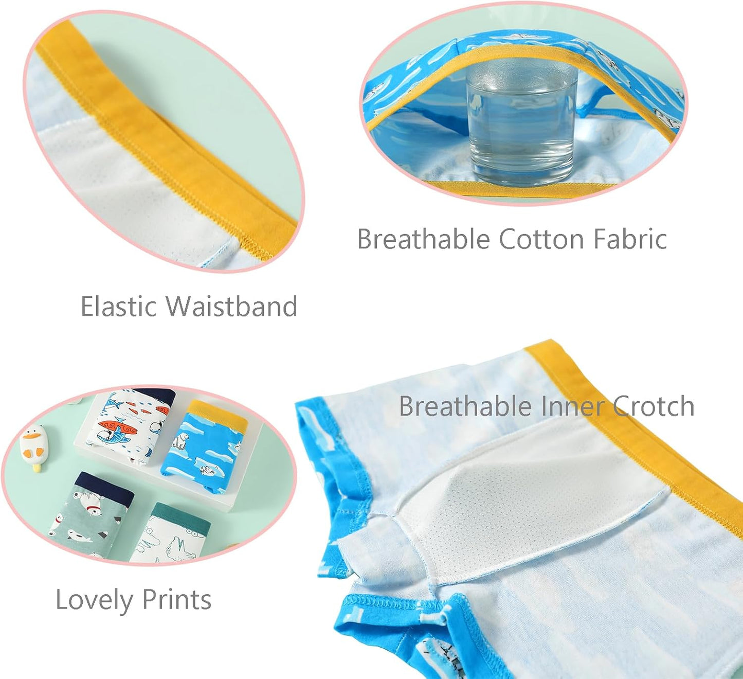 Anntry Kinder Weiche Baumwollene Unterwäschen Kleinkind 8 Pack Kleine Jungen Sortiert Boxer Shorts Slips 2-12 Jahre