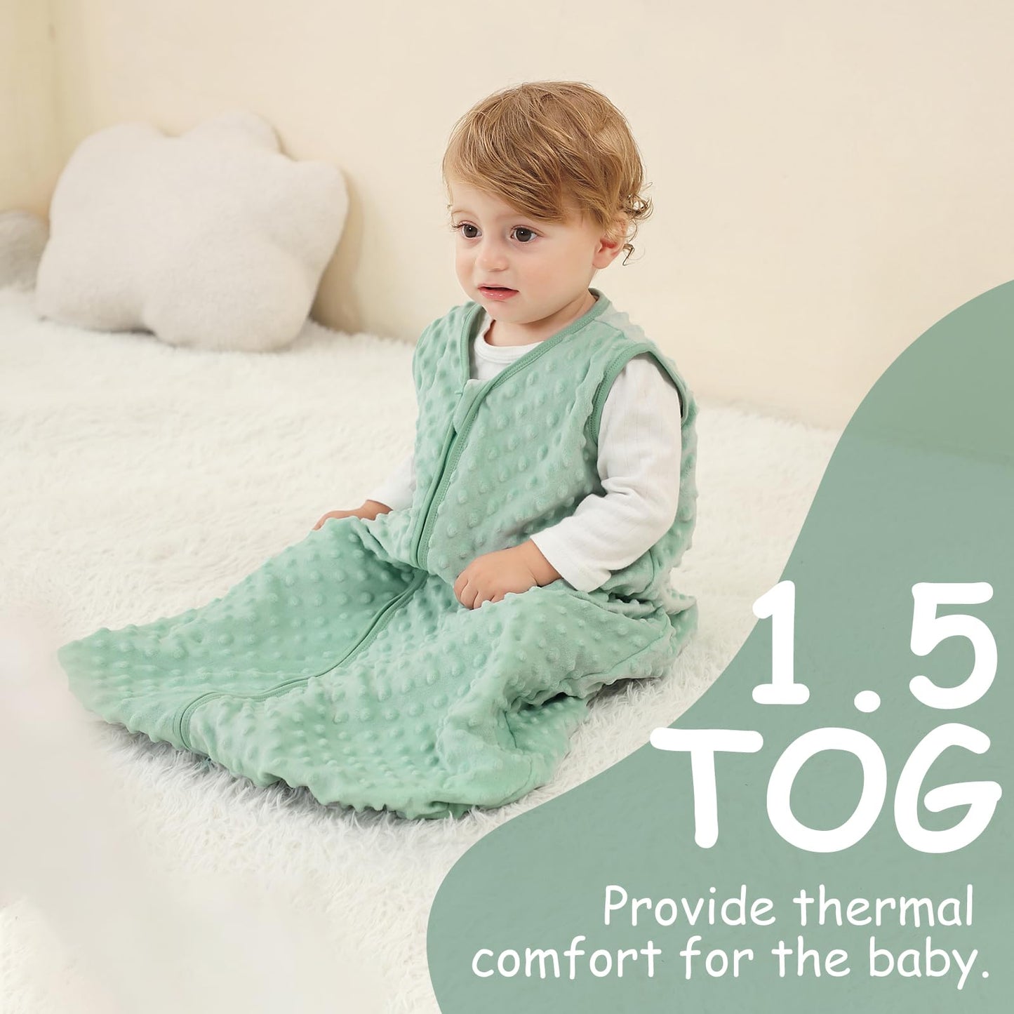 Looxii Baby Sleeping Bag Winter Cotton Winter Sleeping Bag 2.5 TOG Sleeping Bags Warm Baby Sleeping Bag Newborn for Autumn Winter Pink Rabbit 12-18 Months