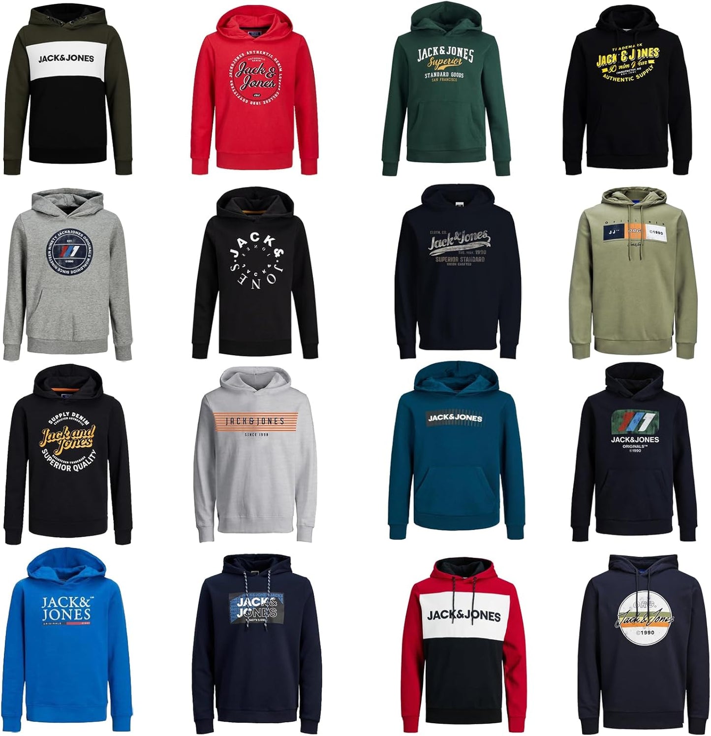 JACK & JONES Junior Kinder Jungen Kapuzenpullover Kids Hoodie Sweatshirt Sweat Shirt Hood