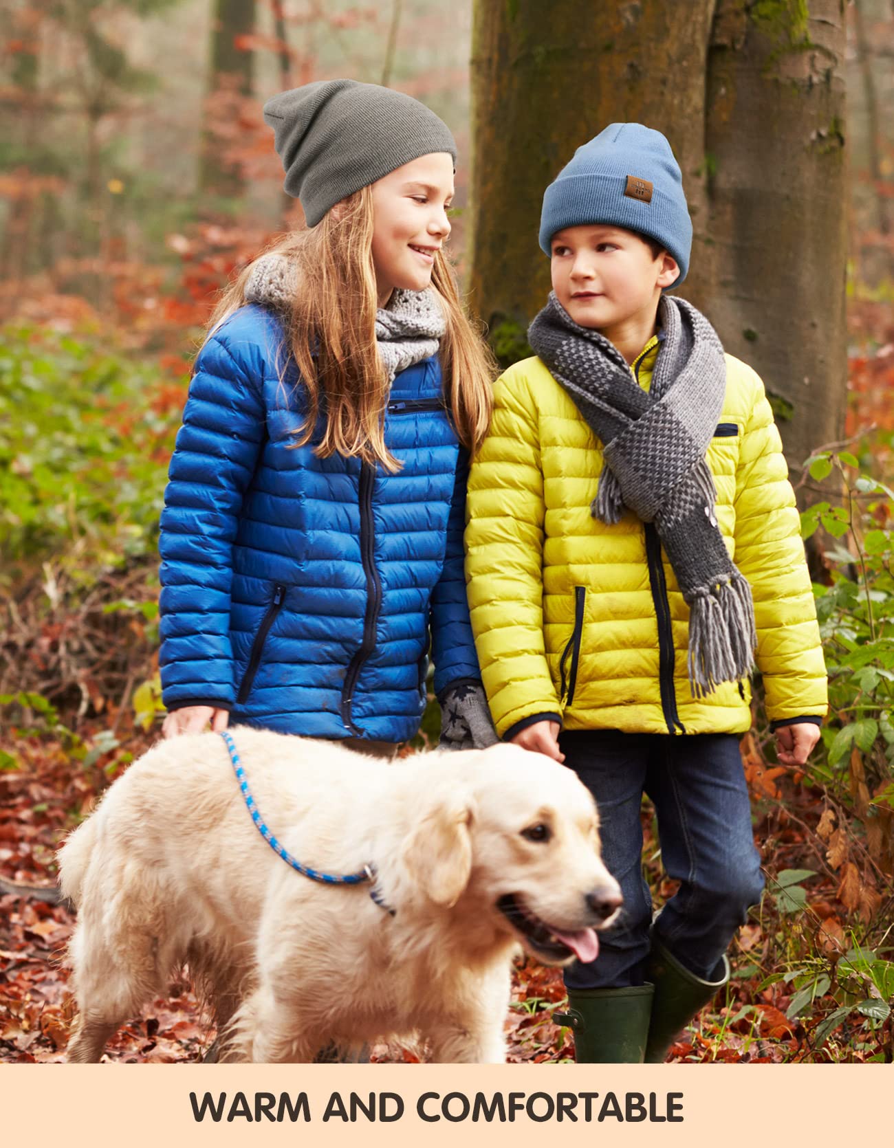 Wmcaps Mütze Kinder Jungen, Warme Weiche Wintermützen für Mädchen Kleinkind Baby, Doppellagige Strickmütze Kinder