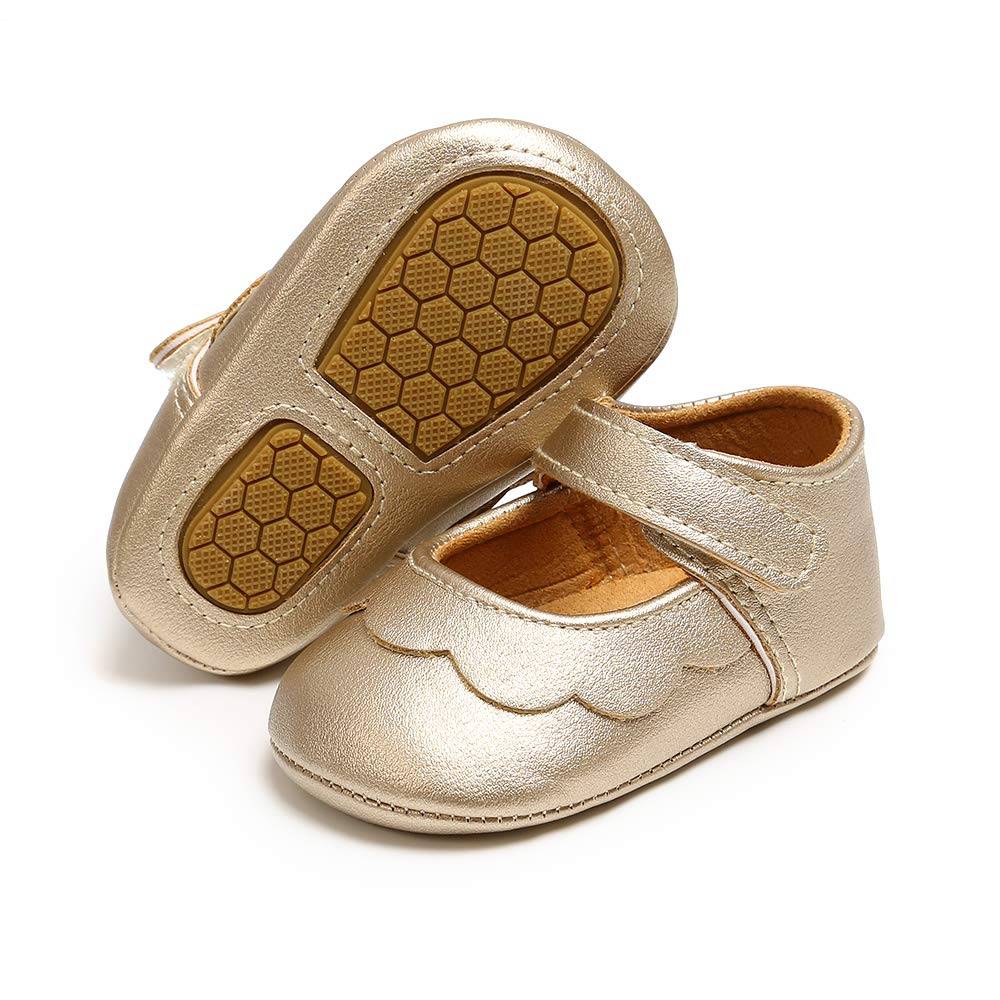 MASOCIO Baby Lauflernschuhe Krabbelschuhe Mädchen Kleinkind Rutschfesten Lederpuschen Babyschuhe 3-18 Monate
