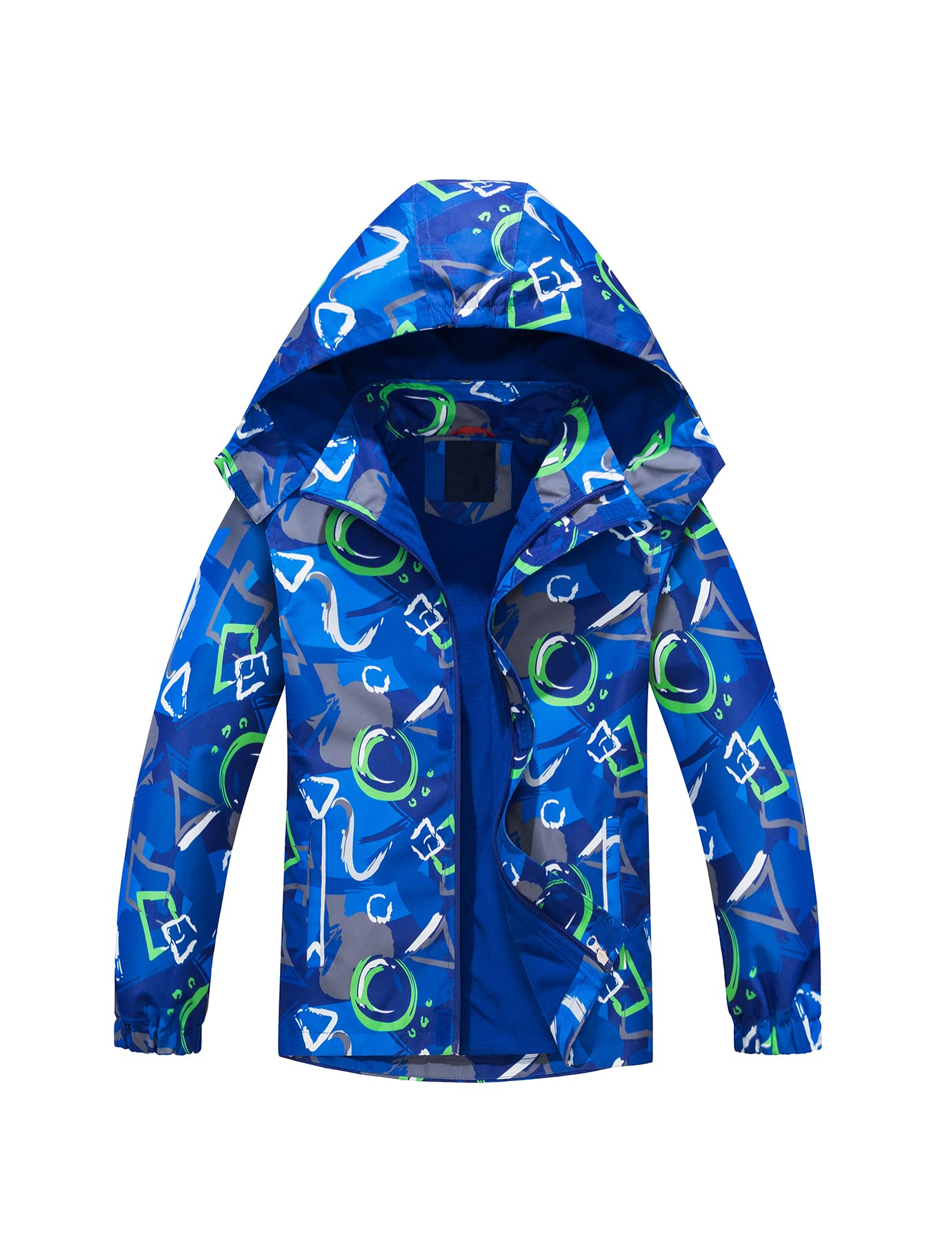 NATUST Boys' Lined Rain Jacket Wind and Waterproof Transition Jacket