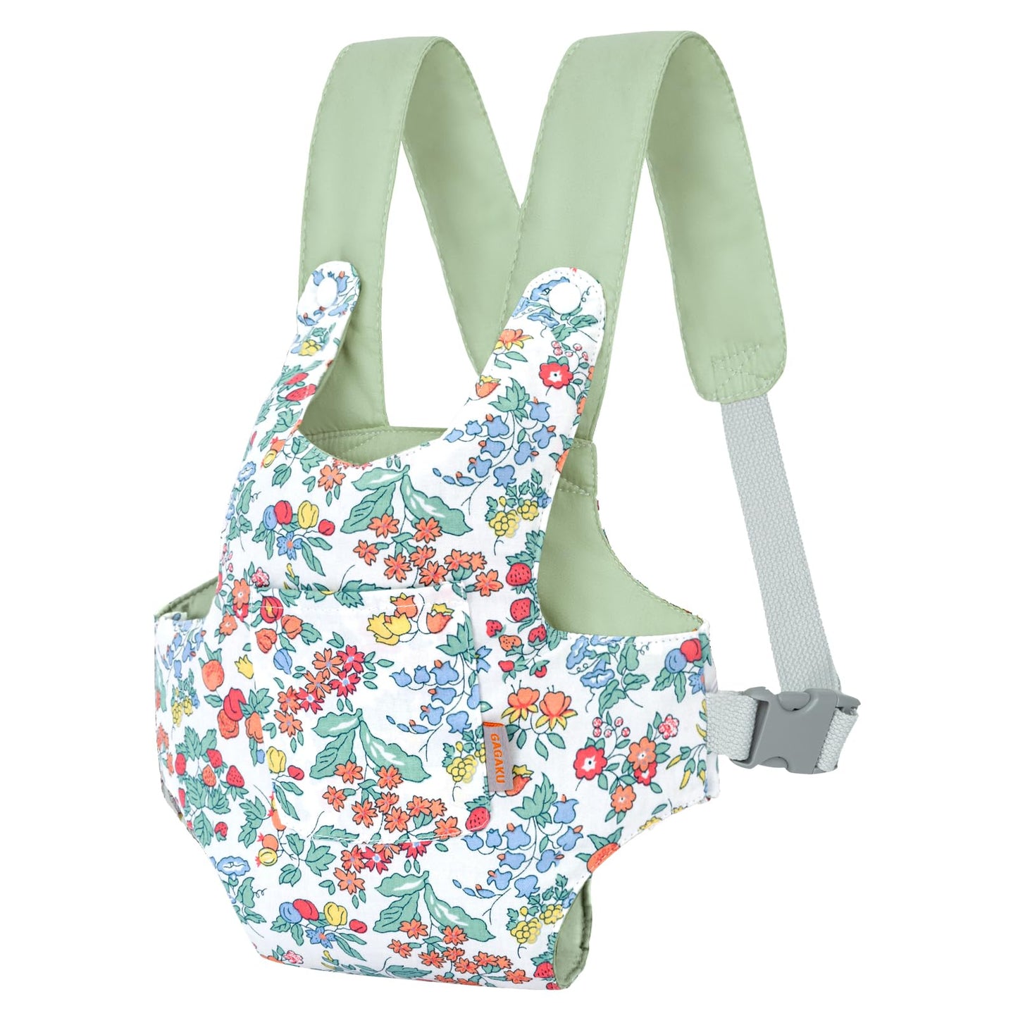 GAGAKU Puppentrage ab 3 Jahre Bauchtrage Babypuppen Zubehör Schultergurte Babytrage Puppe Kleinkind Puppentragetasche Stofftiertrage Kuscheltierträger - Rose - Kaninchengarten