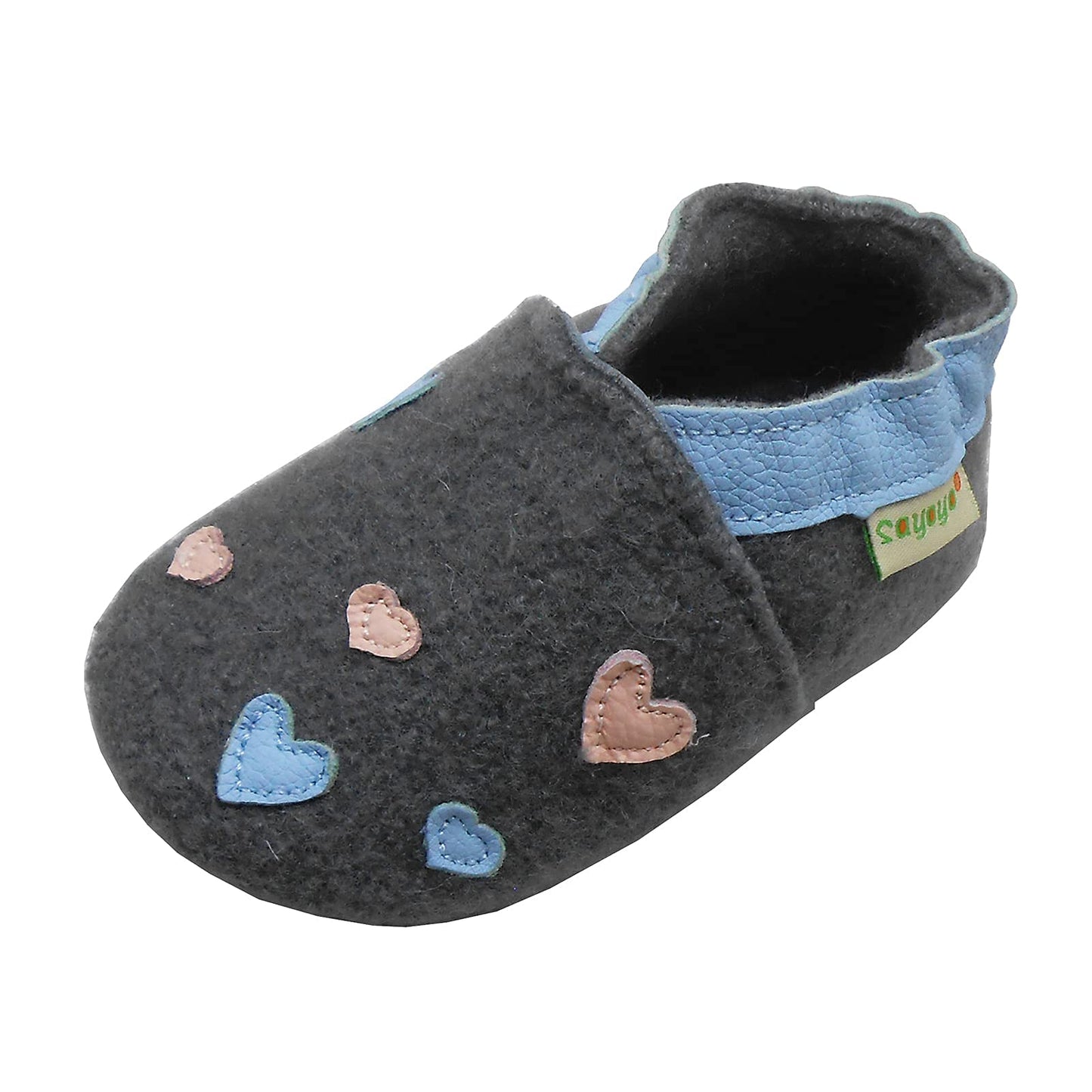 SAYOYO Babyschuhe für Jungen und Mädchen - Erste Lauf- und Krabbelschuhe mit weicher Wolle und rutschfester Gummisohle