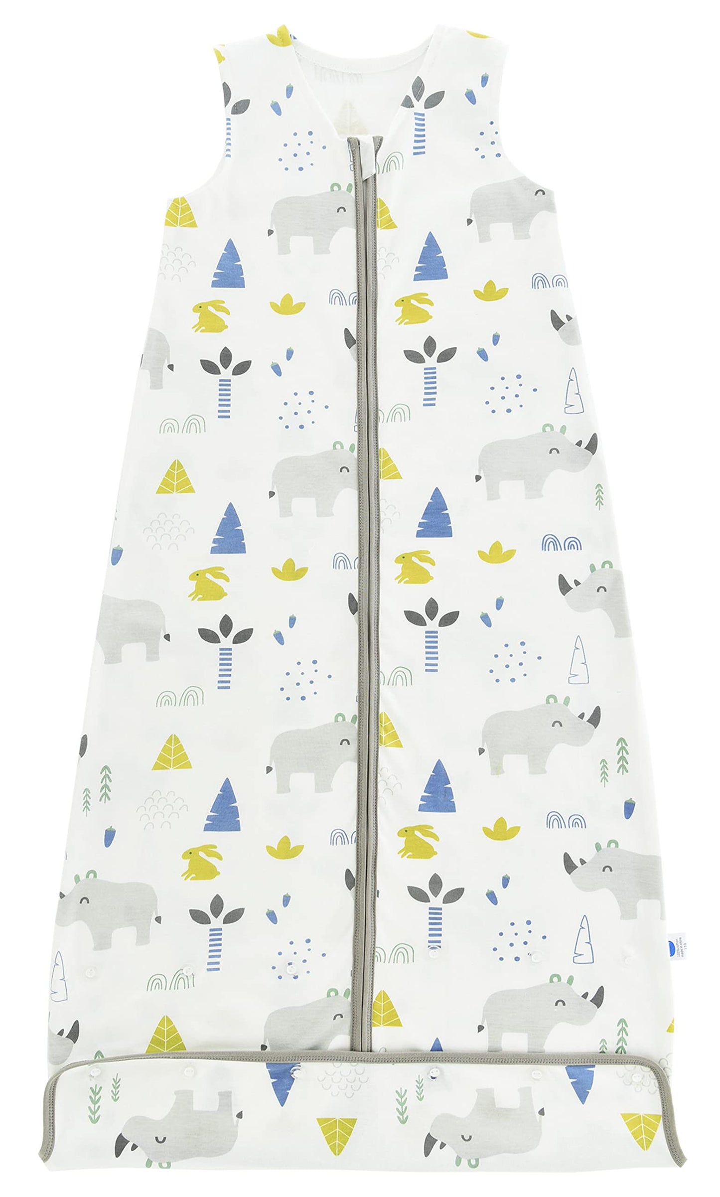 Chilsuessy Children's Sleeping Bag 1.5 Tog Pack of 2 Baby Sleeping Bag Made of 100% Cotton, Baby All-Year Sleeping Bag Pyjamas for Boys and Girls, 1.5 Tog/Elephant Lion + Green, 110 cm / Baby Height