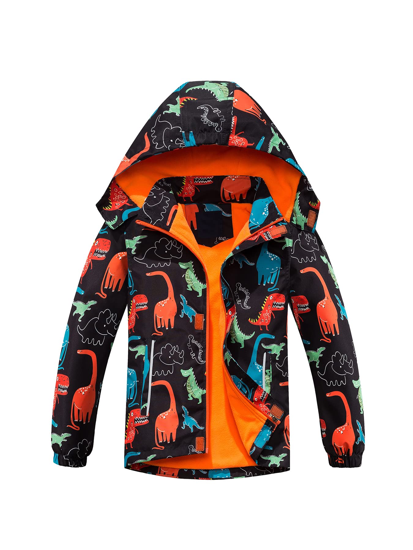 NATUST Boys' Lined Rain Jacket Wind and Waterproof Transition Jacket