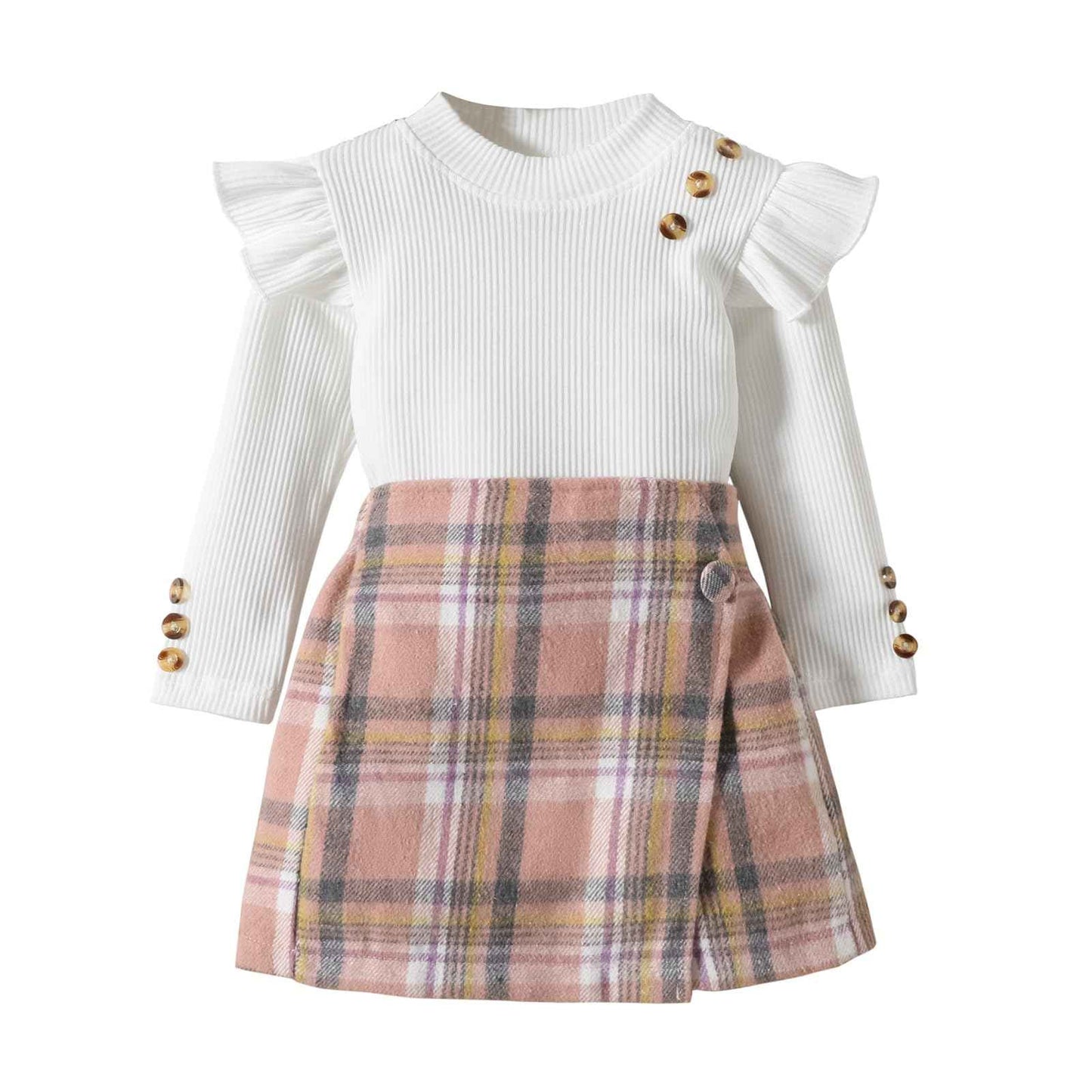 Miipat Toddler Girls Clothing Set Girls Outfits Set Long Sleeve Pullover Tops with Mini Skirt Sets Spring Autumn Baby Clothing Sets Girls Dresses