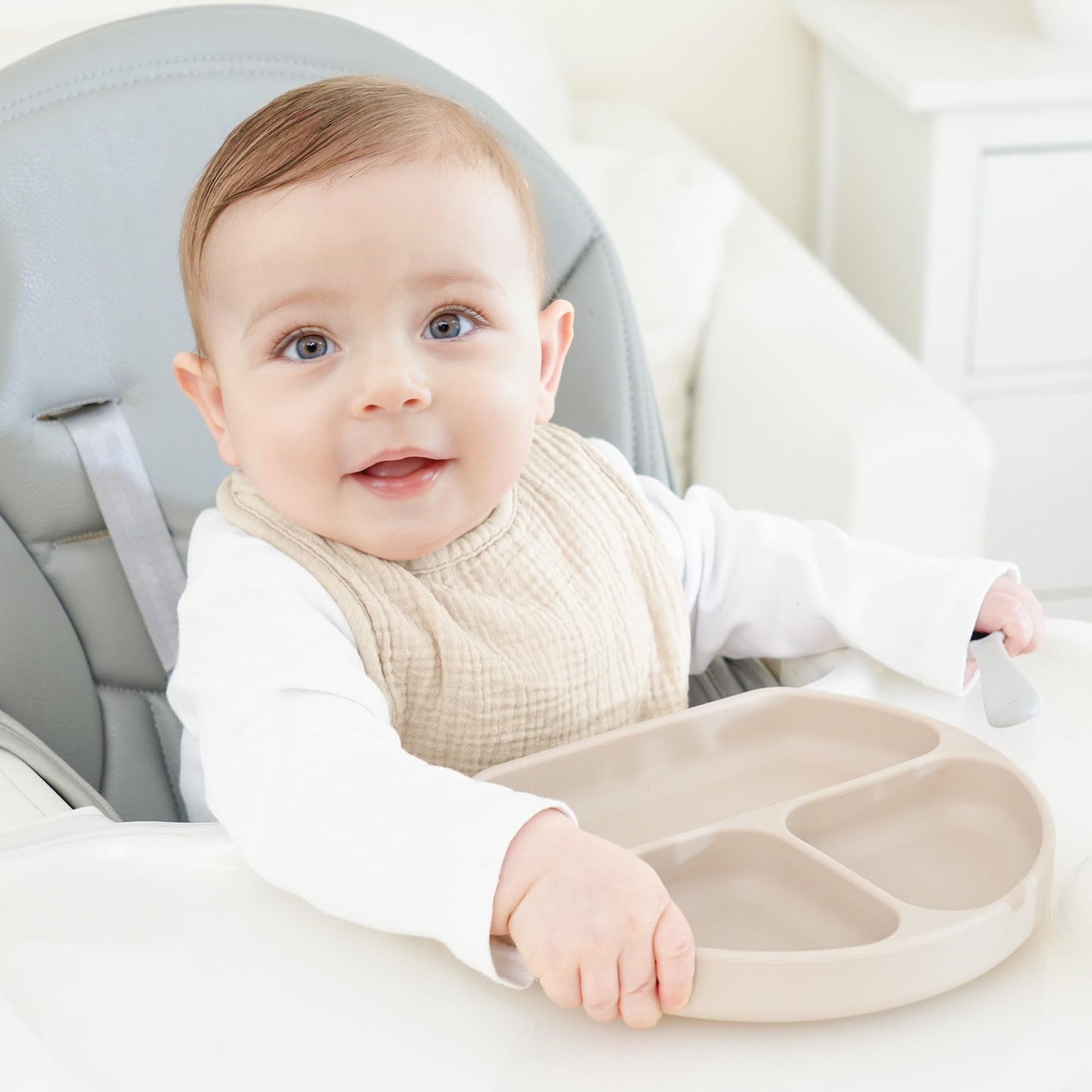 Bearmoss Lätzchen Baby Musselin Sabberlätzchen für Babys, 100% Baumwolle Quadratische Halstuch Baby Verstellbare Babylätzchen Weiche Sabberlätzchen für Junge und Mädchen,8 Stück
