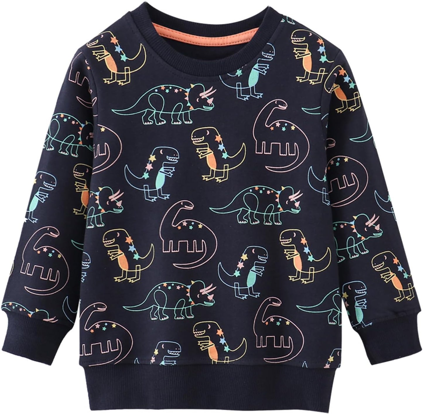 MUJOQE Jungen Sweatshirt Baumwolle Pullover Kinder Warme Langarm Shirt Activewear Tops 1-7 Jahre