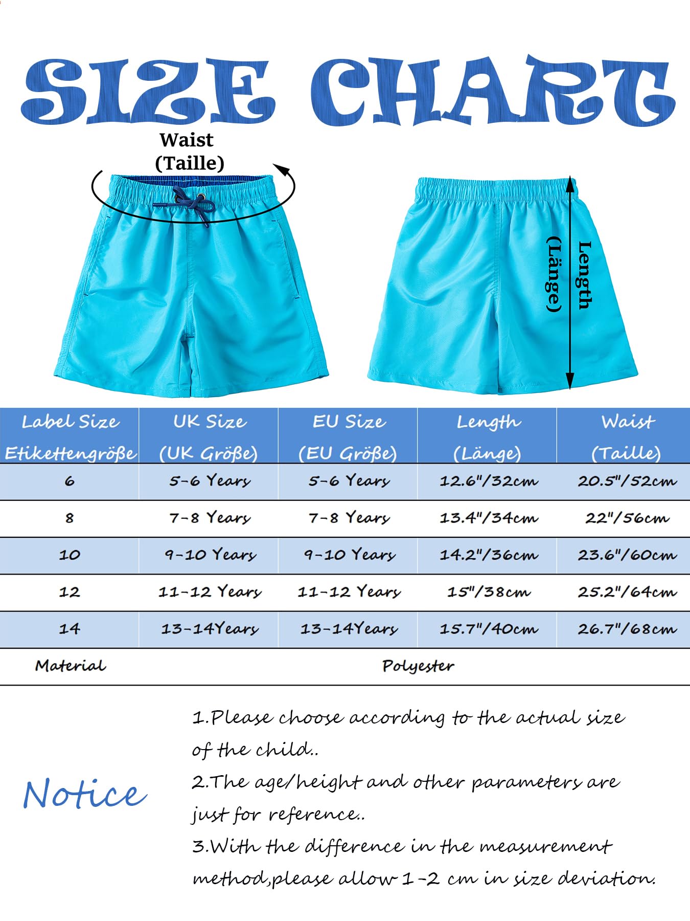 SERENYOU Boys' Board Shorts Children's Pattern Changing Swimming Shorts with Mesh Lining