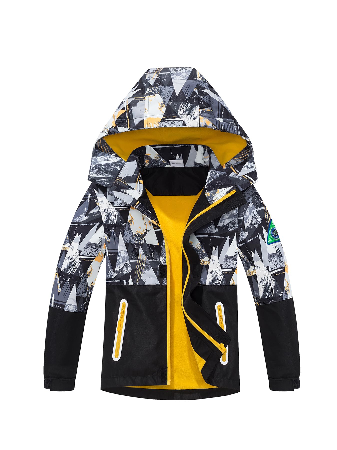 NATUST Boys' Lined Rain Jacket Wind and Waterproof Transition Jacket
