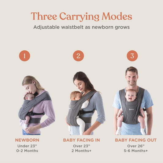Ergobaby Embrace Baby Carrier for Newborns 3.2-11.3 kg, Oxford Blue