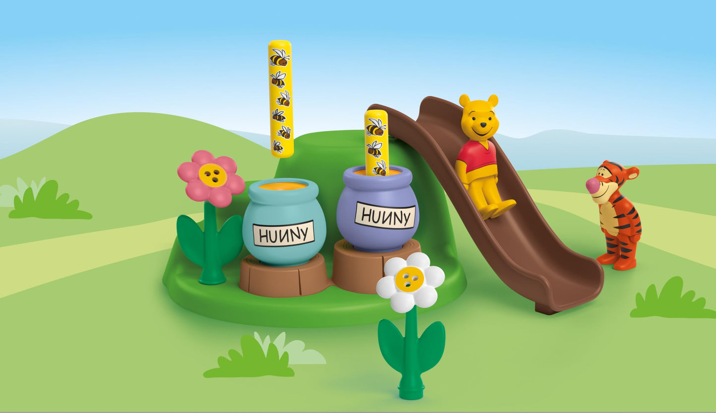 PLAYMOBIL Junior Disney Winnie the Pooh & Tiggers Bee Garden Sustainable Toy Made of Bio-Based Plastics for Children from 1 Year 71694