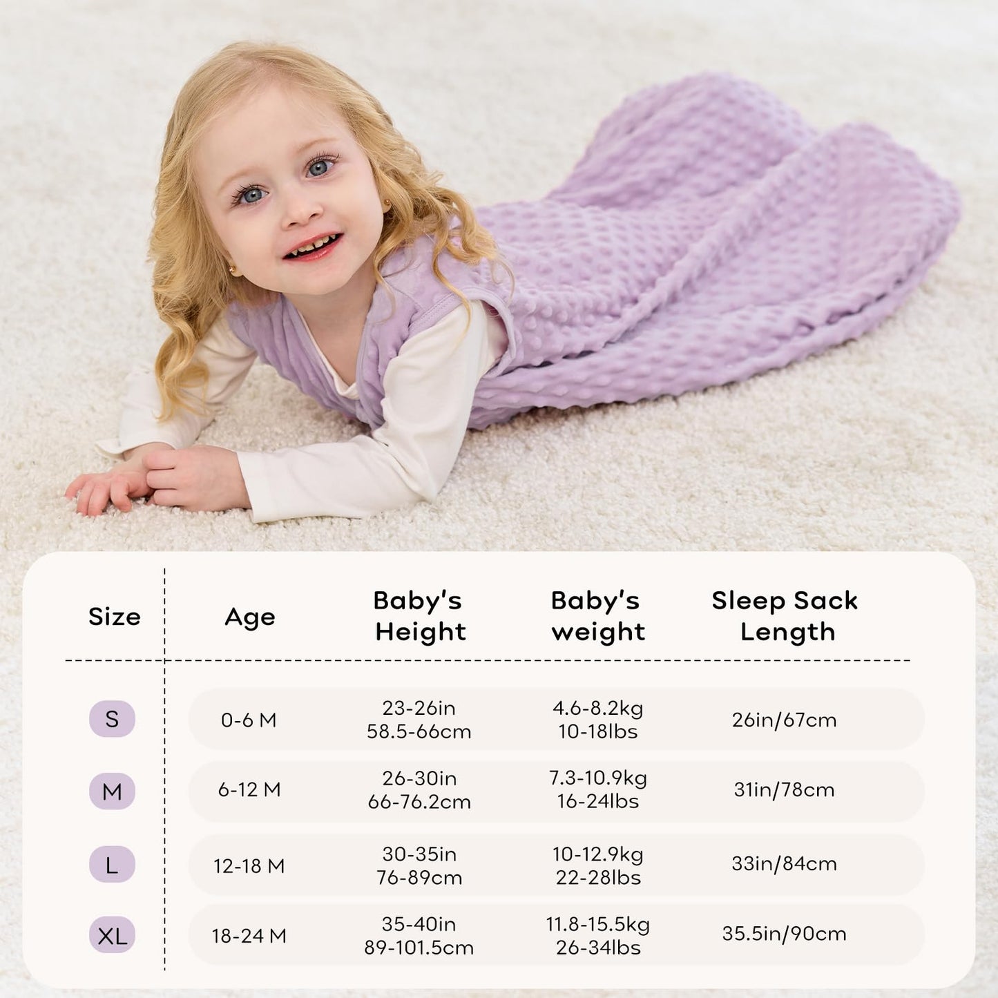Unnivoll Baby Sleeping Bag, 1.5 Tog Baby Sleeping Bag, 0-6 Months, Pack of 2, Sleeping Bag, Winter, Autumn, 67 cm, for Boys and Girls, Newborns, Coffee