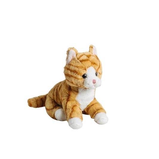 Mollis Kuscheltier - Kuschelkatze - 20 cm - Plüschtier-Katze - Kinder-Kuscheltier - weiches Stofftier für Kinder und Babys (Orange)