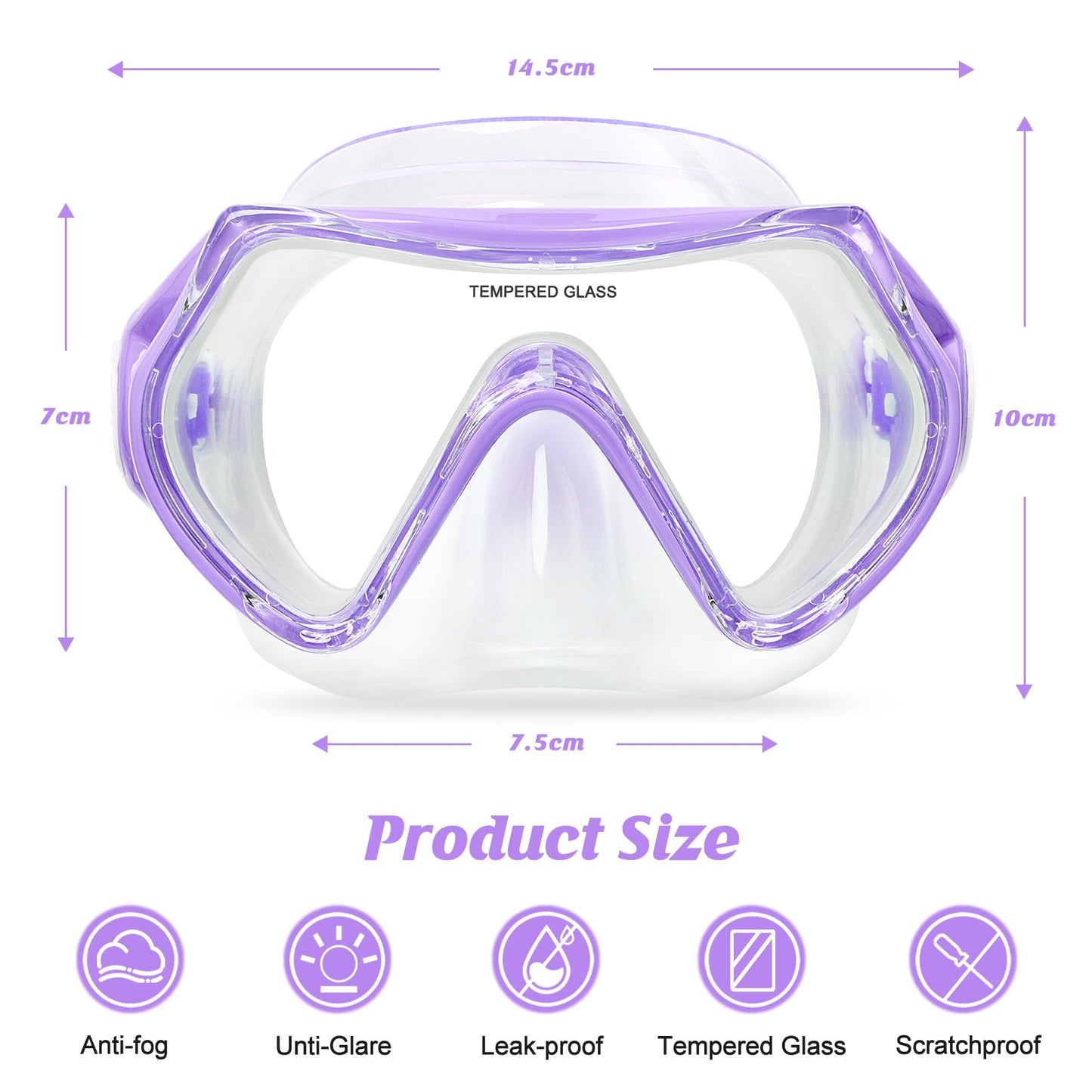 WOVOKA Taucherbrille Kinder, Schwimmbrille Kinder für 4-12 Jahre, Tauchmaske Schnorchelmaske Nasenabdeckung 180°Panorama HD Anti Nebel Anti-Leck für Jungen Mädchen Jugendliche