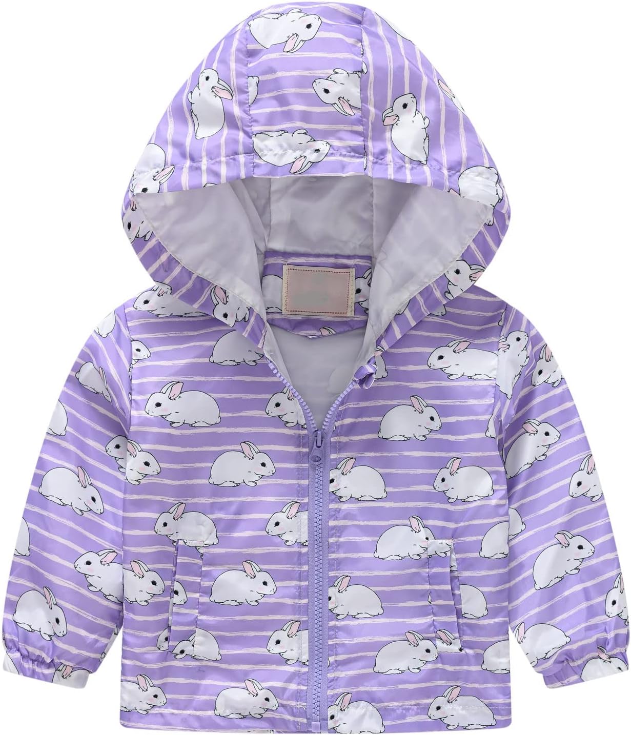 KQIVAM Children's Rain Jacket Transition Jacket Waterproof Outdoor Jacket Windproof with Hood Waterproof Jacket for Children Unisex Rainwear for Girls and Boys