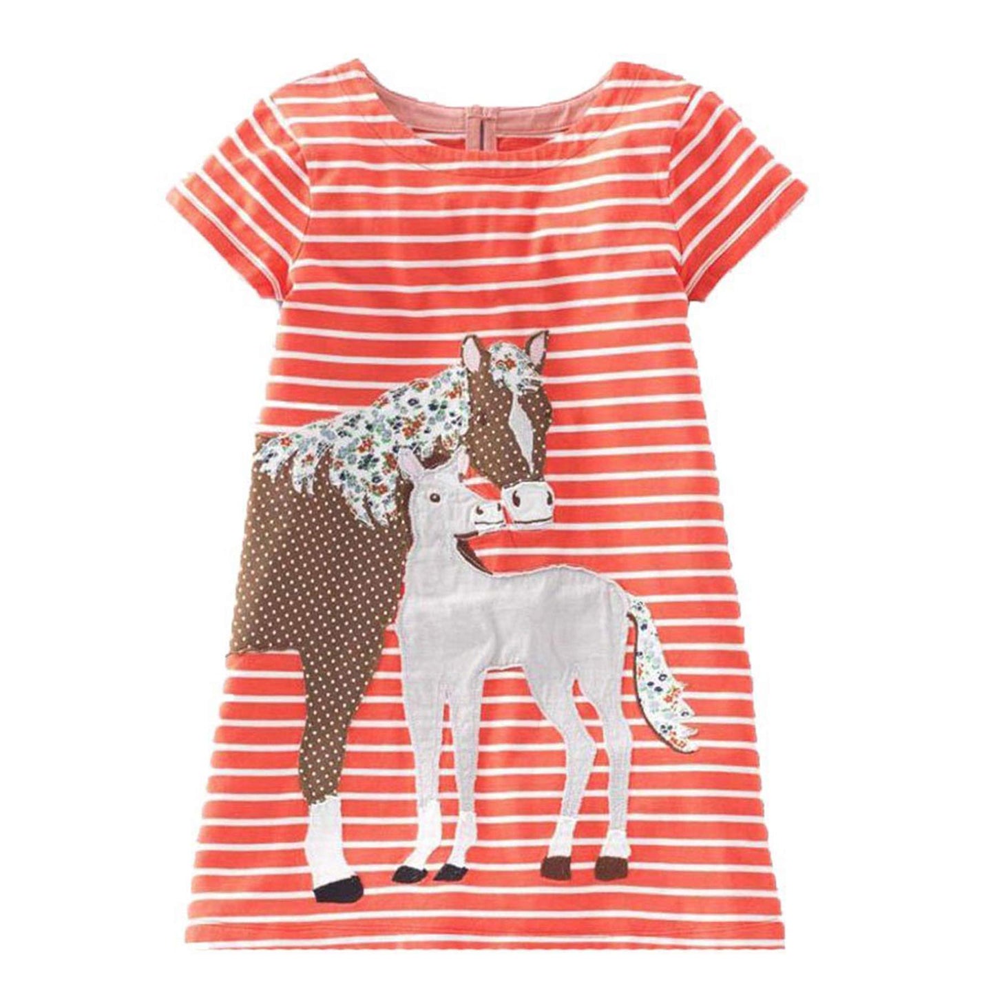 Beilei Creations Mädchen Kleider Kurzarm Baumwolle Kinder Kleid Süßes Muster Gr.85-140