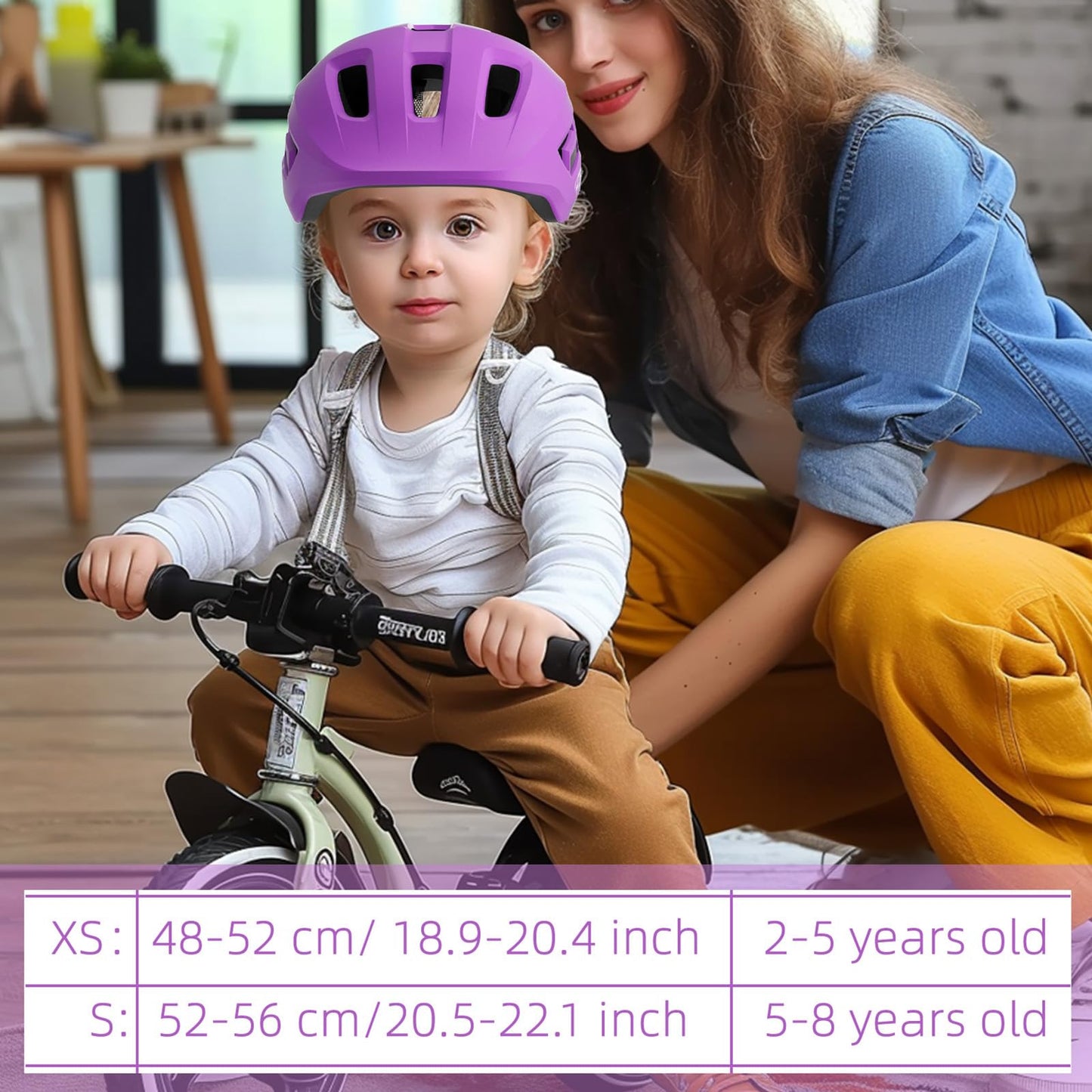 KORIMEFA Toddler Helmet Children's Bicycle Helmet Baby Multi-Sport Adjustable Helmet Sports Helmet Cycling Bicycle Scooter Skateboard Helmet Lightweight for Children Boys Girls from 2-8 Years Old