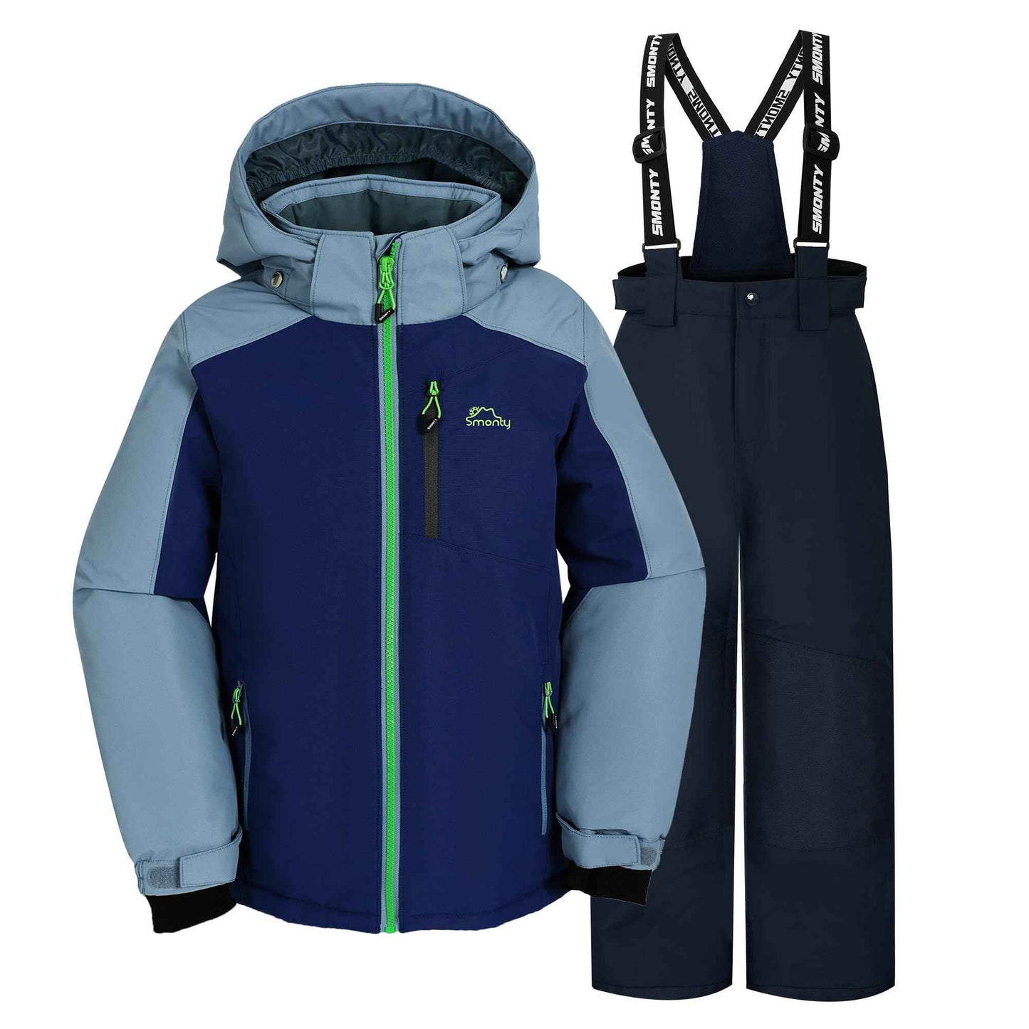 SMONTY SNOWER Boys' Snowsuit with Removable Hood, Ski Suit, Extra Warm, Winter Suit