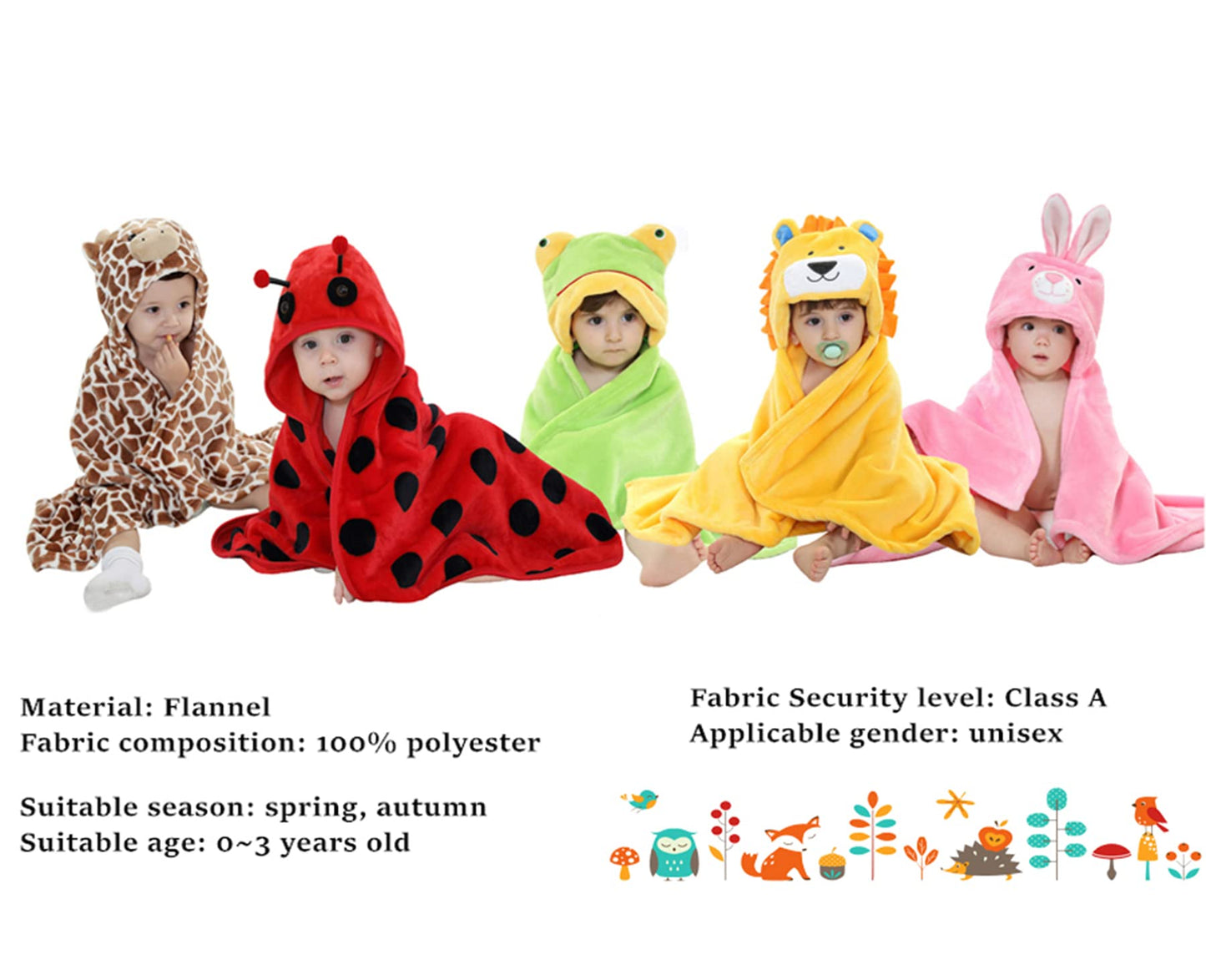 Doladola Baby Decke Babys Tier Design,Flanell Kinder Decke Kapuzenhandtuch für Mädchen und Jungen,Baby Kapuze Badeponcho Kinder Warm(gelbe Ente)