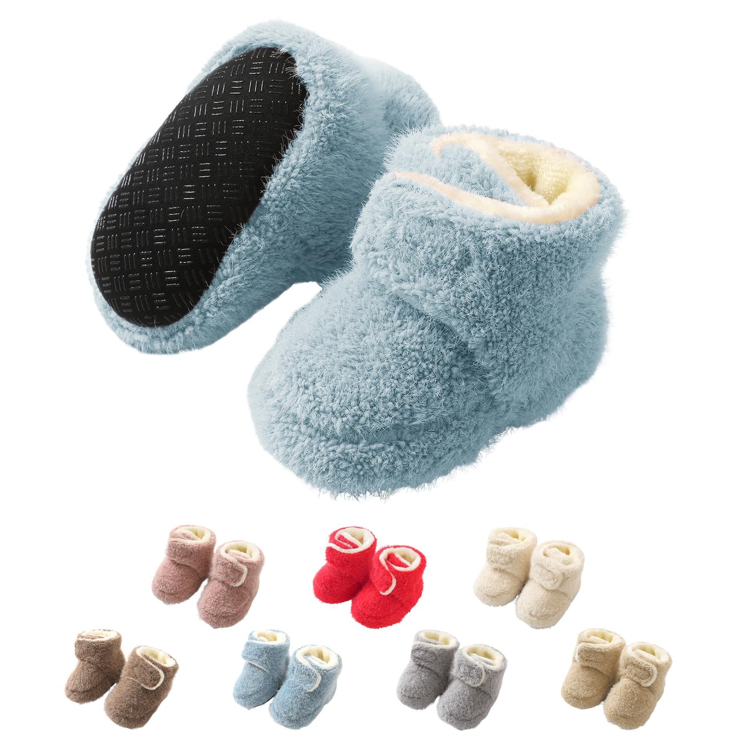 YloveM Toddler Baby Boys Girls Booties, Unisex Newborn Winter Shoes Thick Snow Boots Non-Slip Sole Soft Toddler Warm Sock Shoes