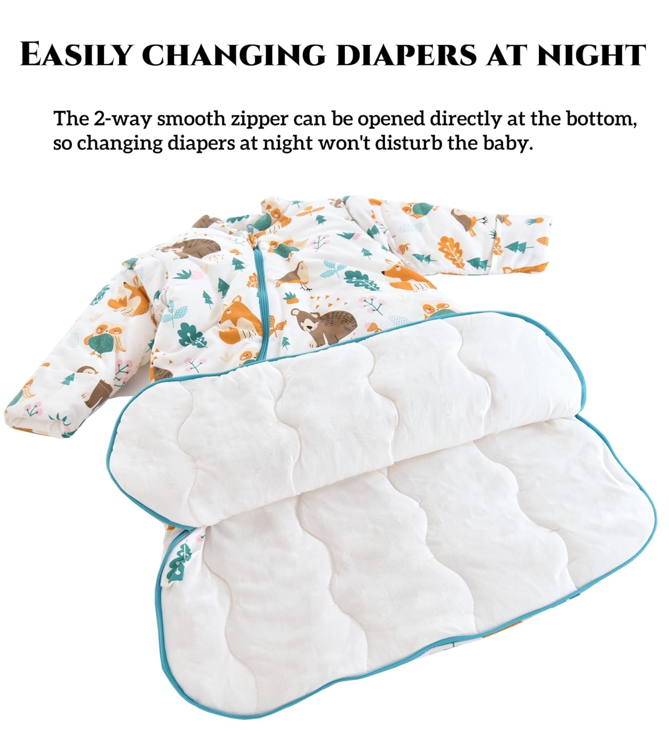 Chilsuessy Baby Sleeping Bag Winter, Removable Sleeves, Warm Lined 3.5 Tog Winter Sleeping Bags, Boys/Girls Sleeping Bag for Toddlers from 6 Months to 6 Years