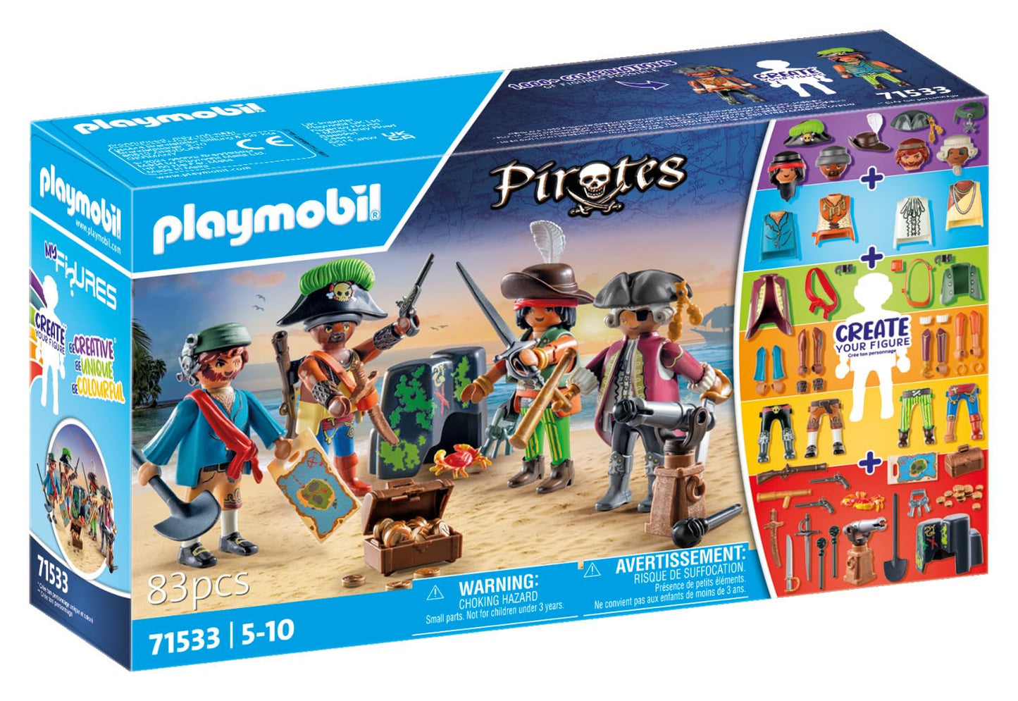 PLAYMOBIL | Pirates | Gefahr durch Riesenhai | Piratenspielzeug | Spielzeugfiguren | Spielzeug für Kinder ab 4 Jahren | 71793