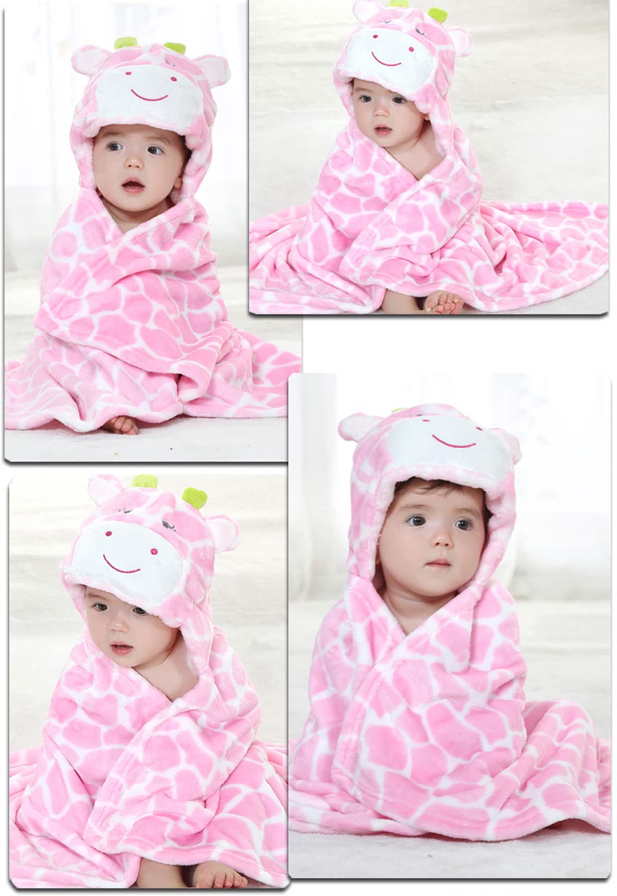 Doladola Baby Decke Babys Tier Design,Flanell Kinder Decke Kapuzenhandtuch für Mädchen und Jungen,Baby Kapuze Badeponcho Kinder Warm(gelbe Ente)
