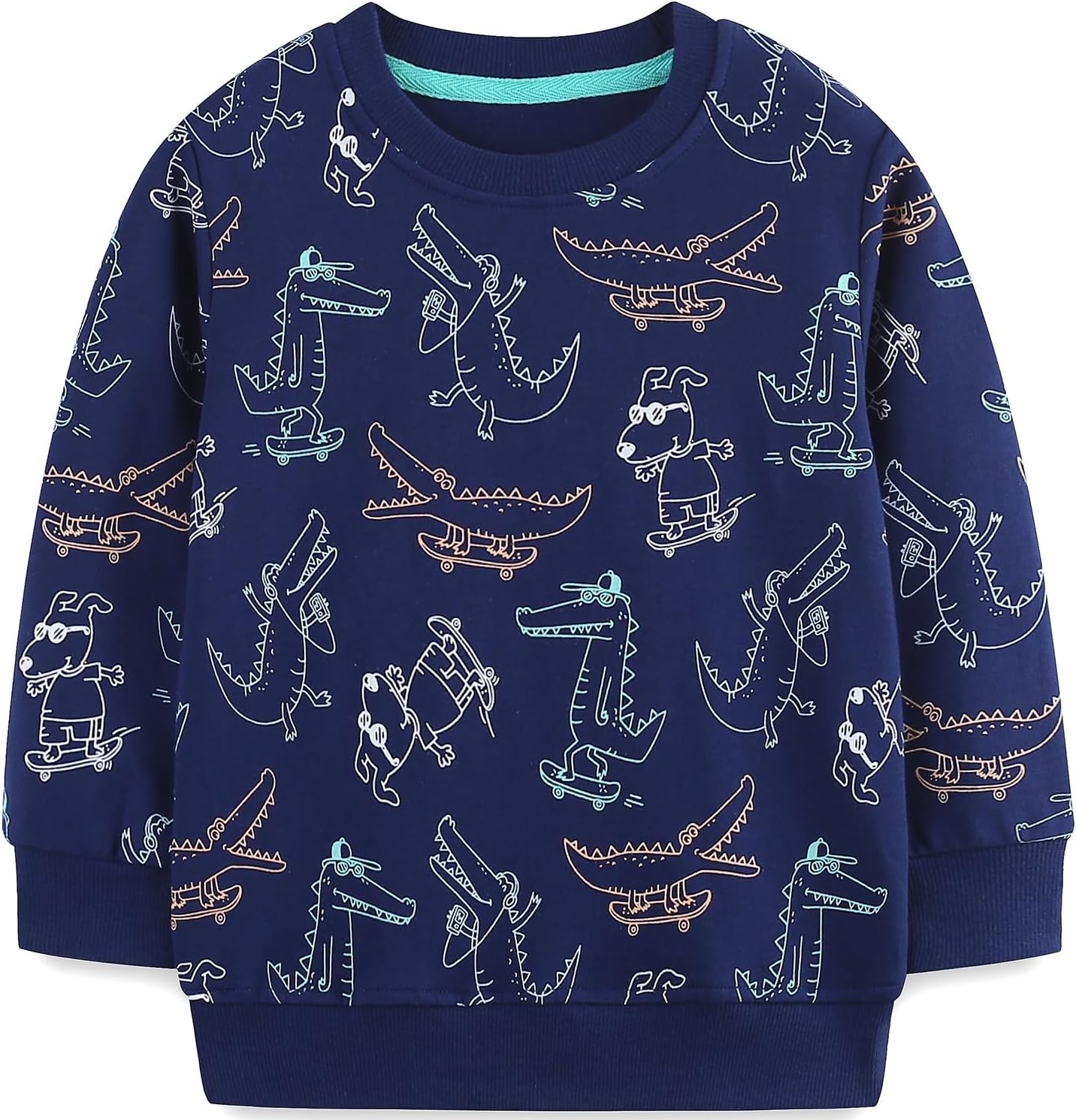 MUJOQE Jungen Sweatshirt Baumwolle Pullover Kinder Warme Langarm Shirt Activewear Tops 1-7 Jahre
