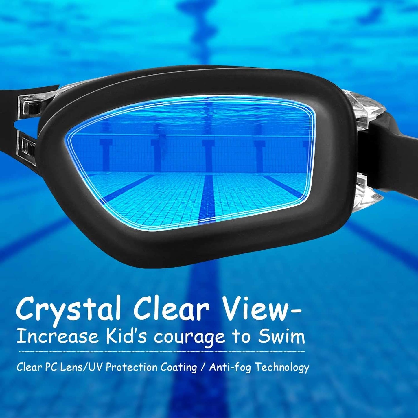 COOLOO Schwimmbrille Kinder, 2 Stück Schwimmbrille für Kinder Kind Jungen Mädchen Junior 3-15 Jahre,Anti-Fog,Kein Auslaufen