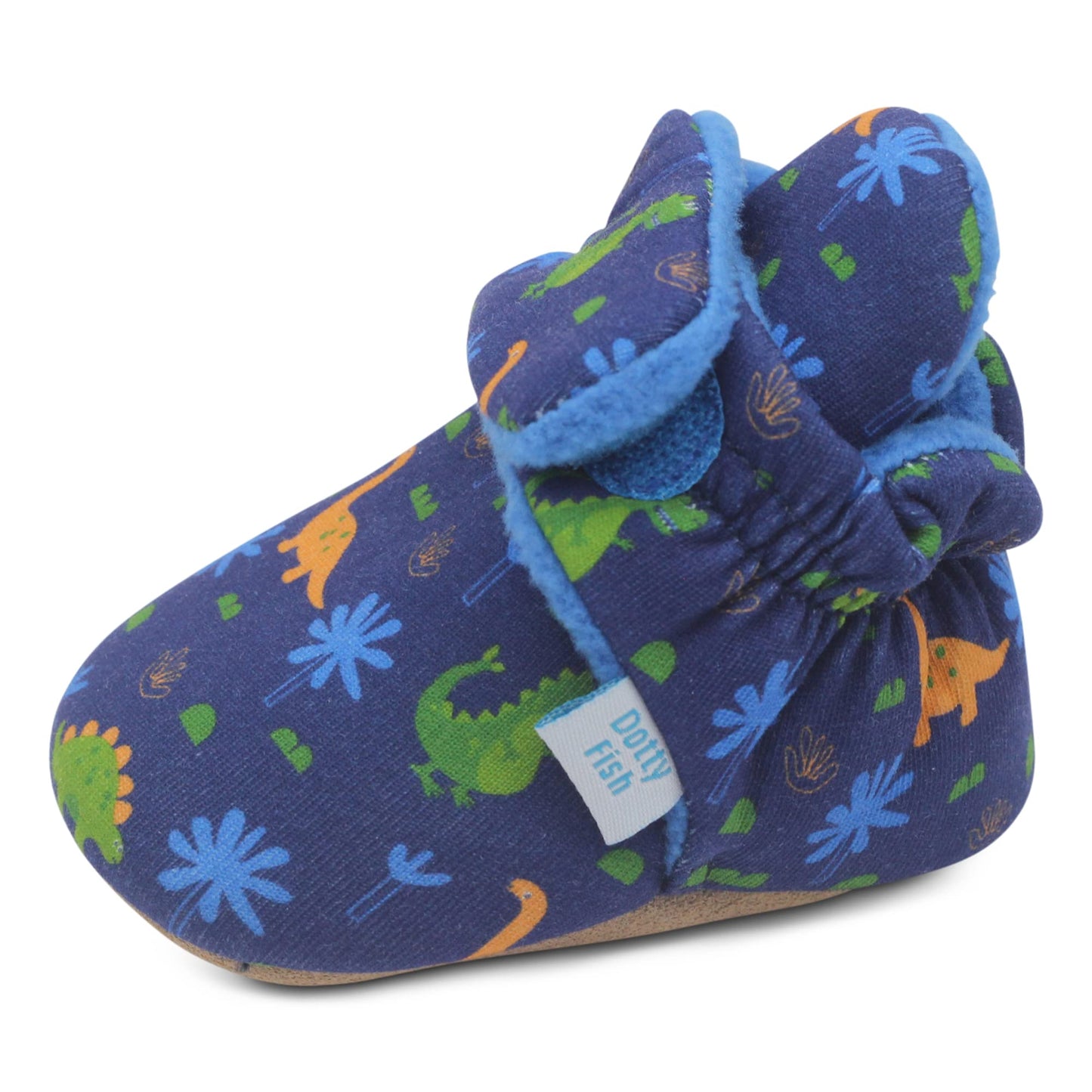 Dotty Fish Baby Winter Boots - Warm Non-Slip Cotton Crawling Shoes with Suede Sole - 0-24 Months