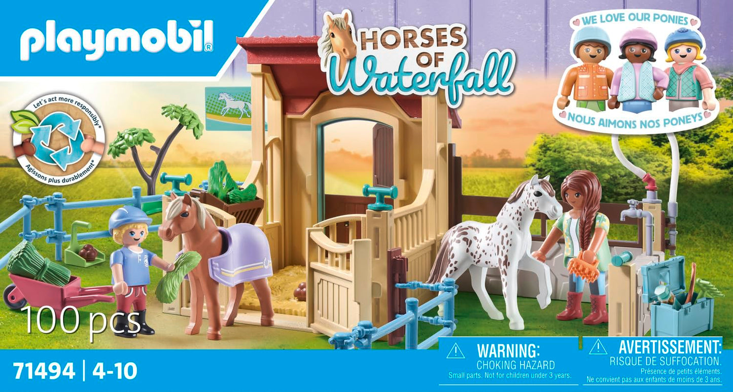 PLAYMOBIL Horses of Waterfall 71351 Waterfall Ranch, magisches Wasserfall-Paradies für Pferdefreunde, nachhaltiges Spielzeug für Kinder ab 5 Jahren