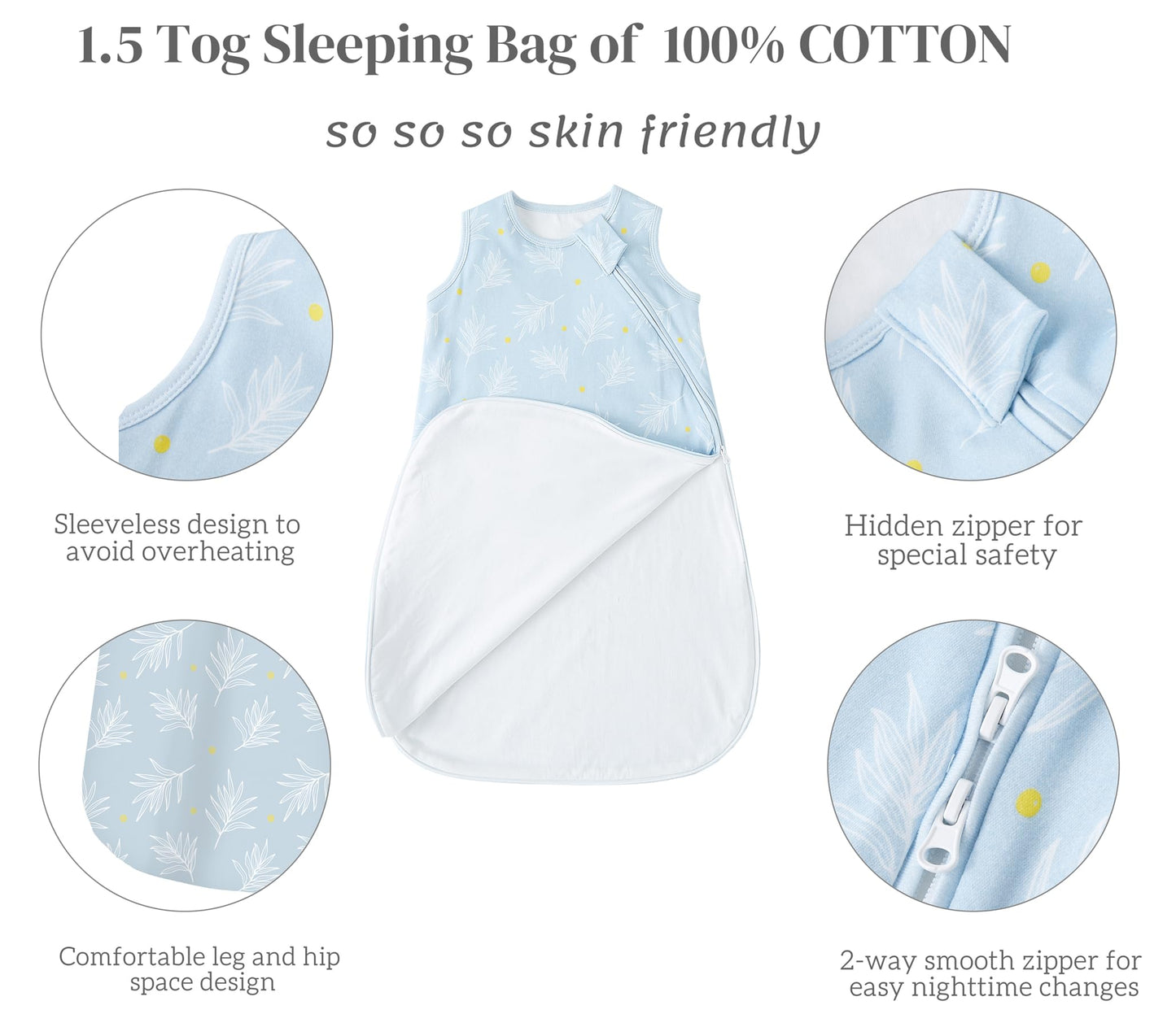 Chilsuessy Baby Sleeping Bag, 2.5 Tog, Winter Baby Sleeping Bag, Cotton, All-Year Sleeping Bag, Newborn Winter Sleeping Bag, 2.5 Tog/Lion Forest, 67 cm/0-6 Months