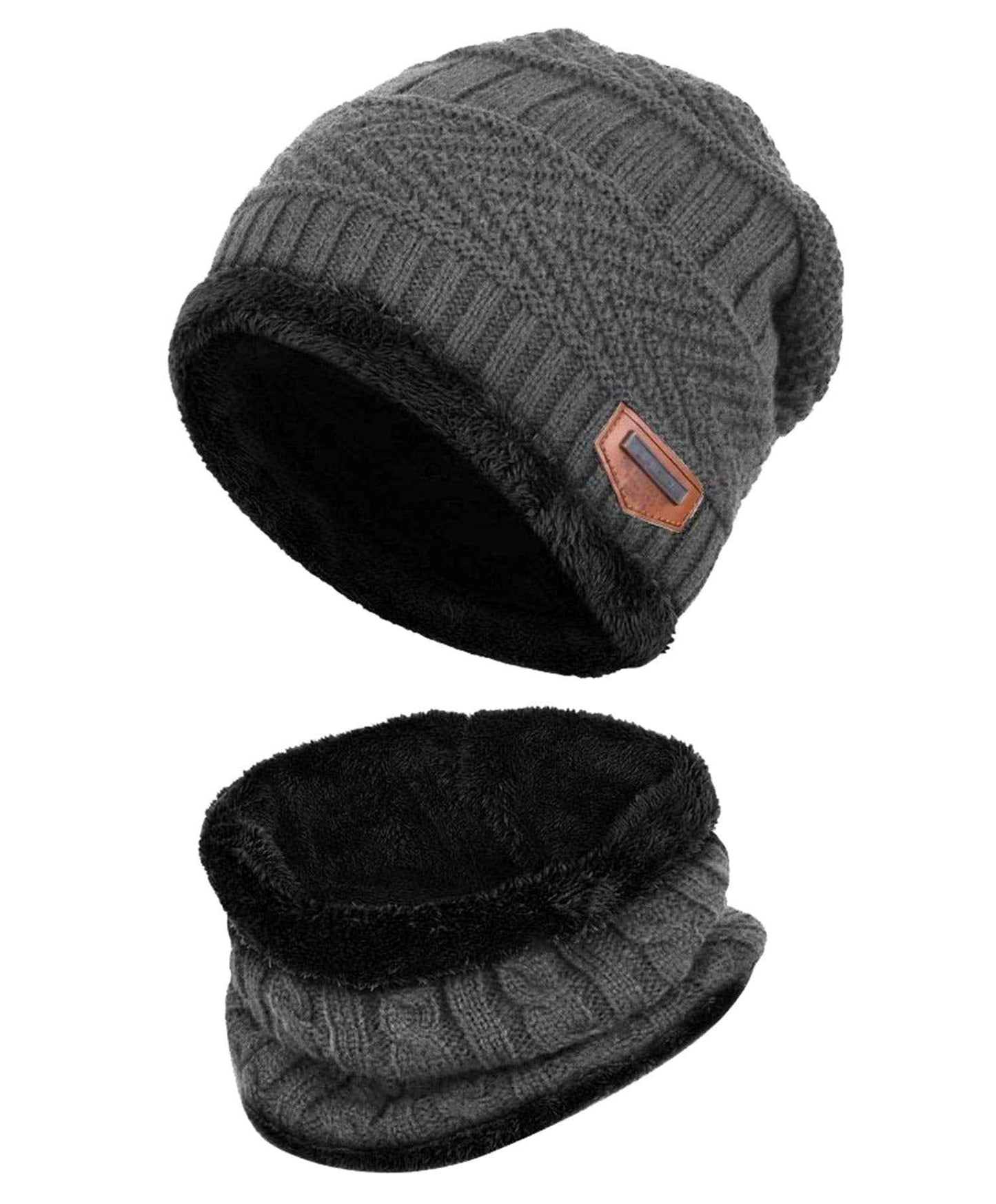 K.tchard Children’s Winter Hat, Beanie Hat with Scarf Set, Slouchy Knitted Hat, Warm Knitted, Skull Cap, Fleece Lining Hat 2–8 Years