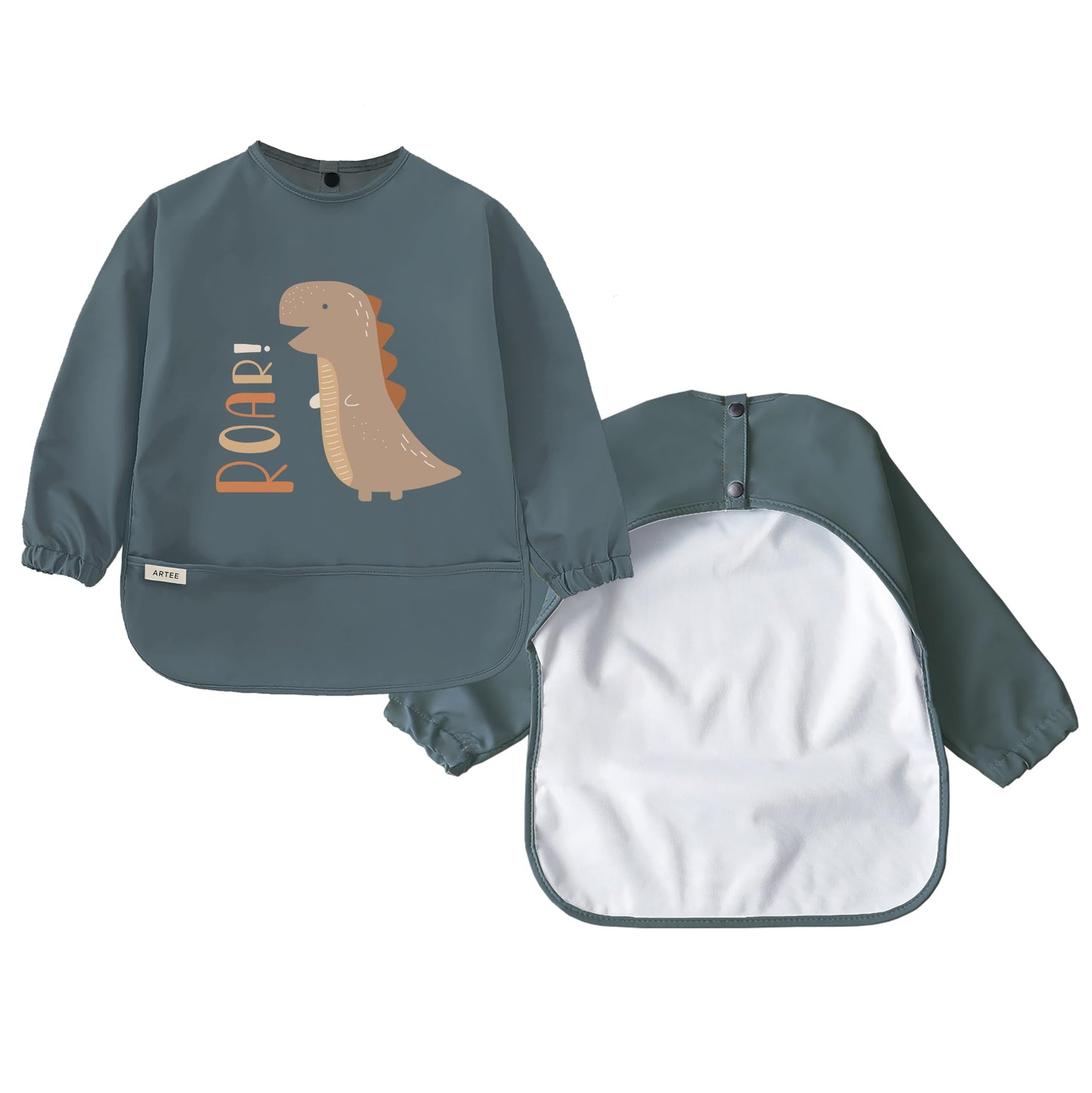 ARTEE Ärmellätzchen beschichtet wasserfest abwischbar Lätzchen mit Ärmeln, Baby, Wasserdichtes Lätzchen, ideal als Geschenk