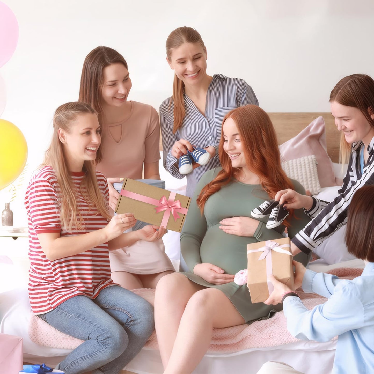 YTACREA Schmusetuch Baby, Baby Geschenk Mädchen Junge Personalisierte Geschenk Neugeborenen mit Schmusetuch, Lätzchen, Turban, Meilensteinkarten, Bürsten und Socken, Khaki