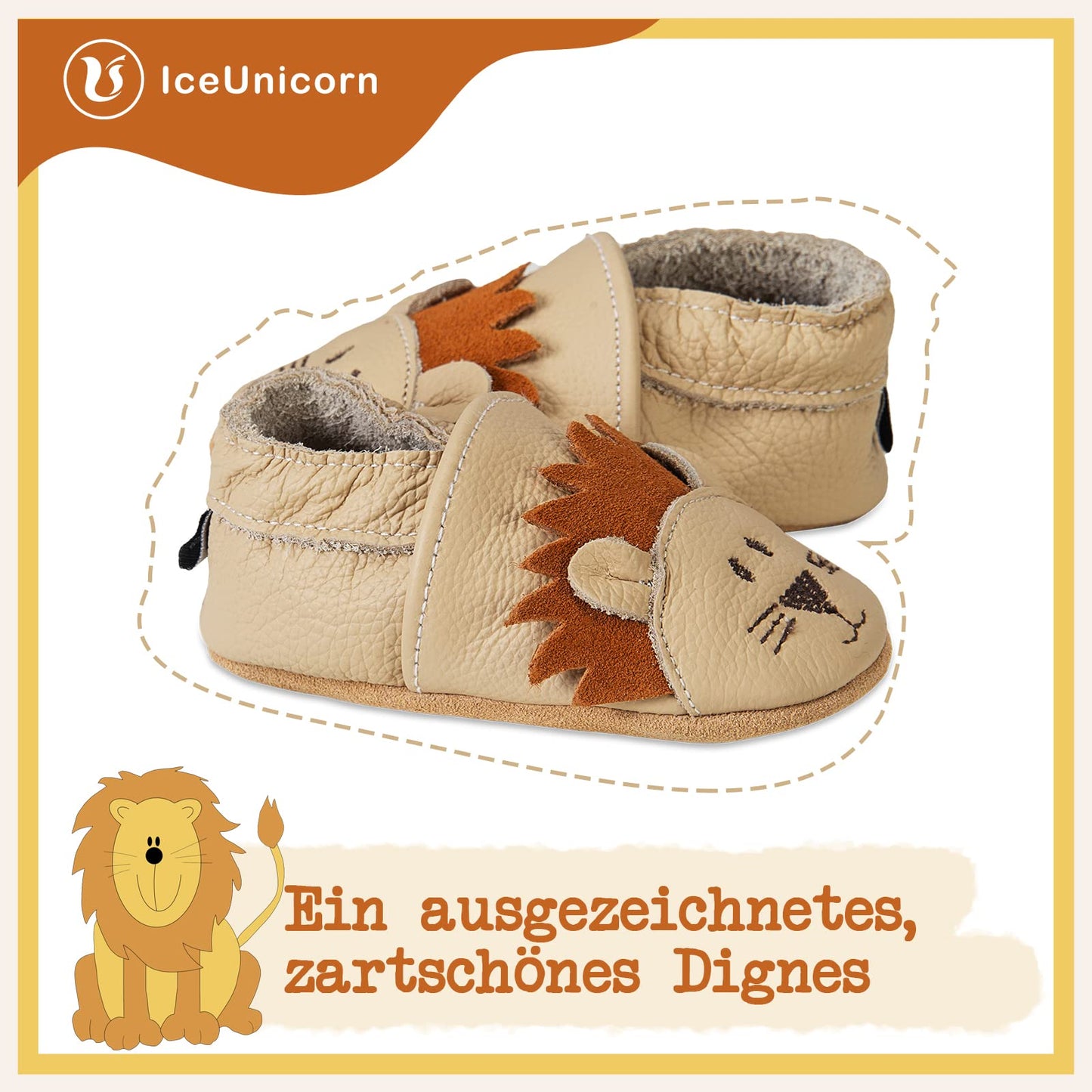 Babyschuhe IceUnicorn Krabbelschuhe für Babys, weiche Leder-Laufschuhe für Jungen und Mädchen, Lederschuhe für Kleinkinder, Baby Hausschuhe