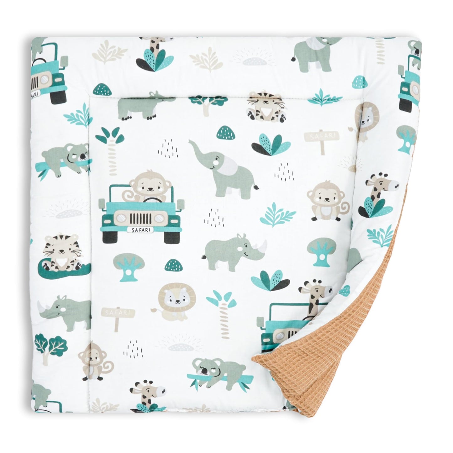 Wickelauflage Wickelunterlage aus Baumwolle 75x72 cm - Weich und waschbar Wickelunterlage fĂźr Babys Wickelmatte aus Stoff fĂźr Wickeltisch Wickelkommode oder Waschmaschine 75 x 72 Wilde Rose
