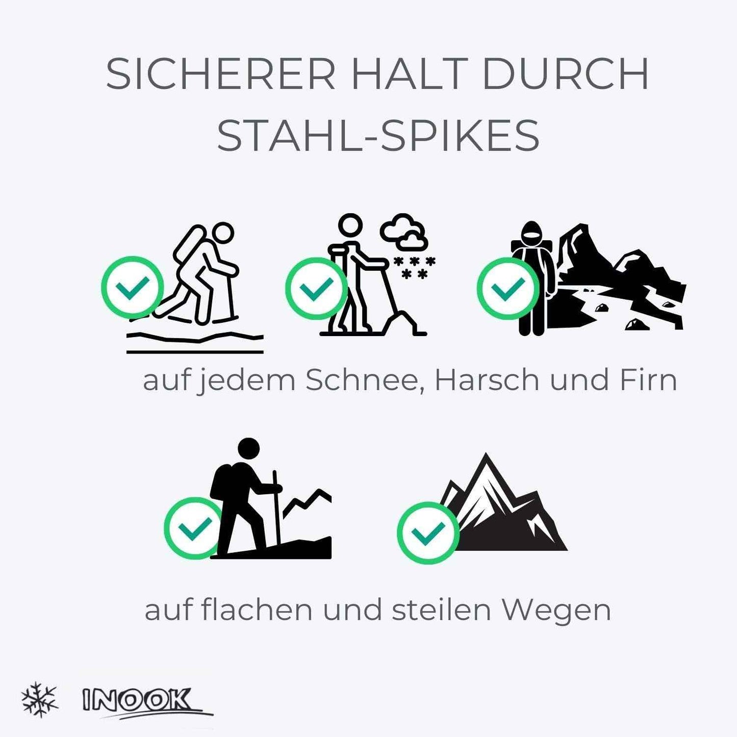 Inook AXM Schneeschuhe Mit Steighilfe - EU 36-47 - Set Mit Praktischer Tragetasche - Individuell Größenverstellbar Mit Vielen Patentierten Funktionen